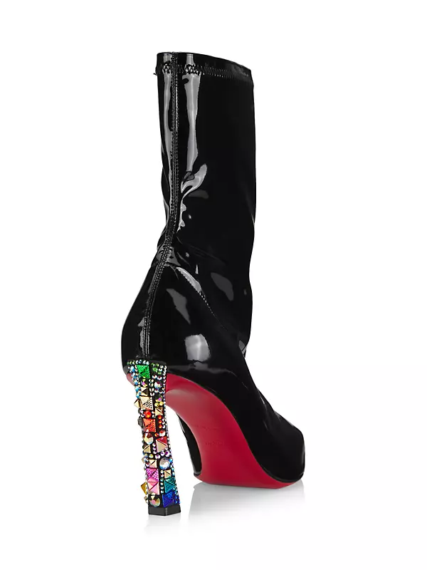 Christian Louboutin Black Suede Studded Over the Knee Flat Boots