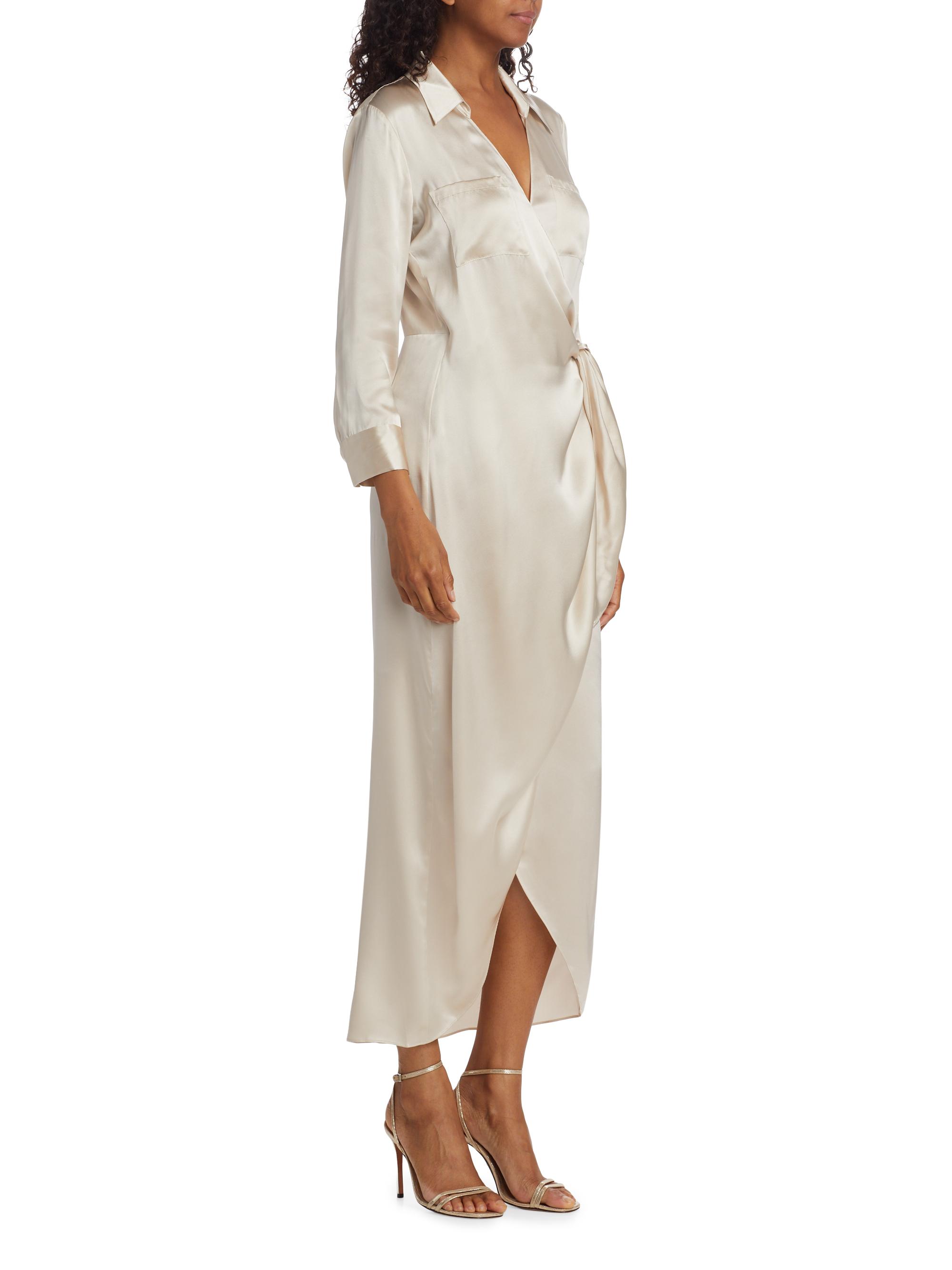 sachin and babi light blue dress L'AGENCE Kadi Silk Wrap Dress