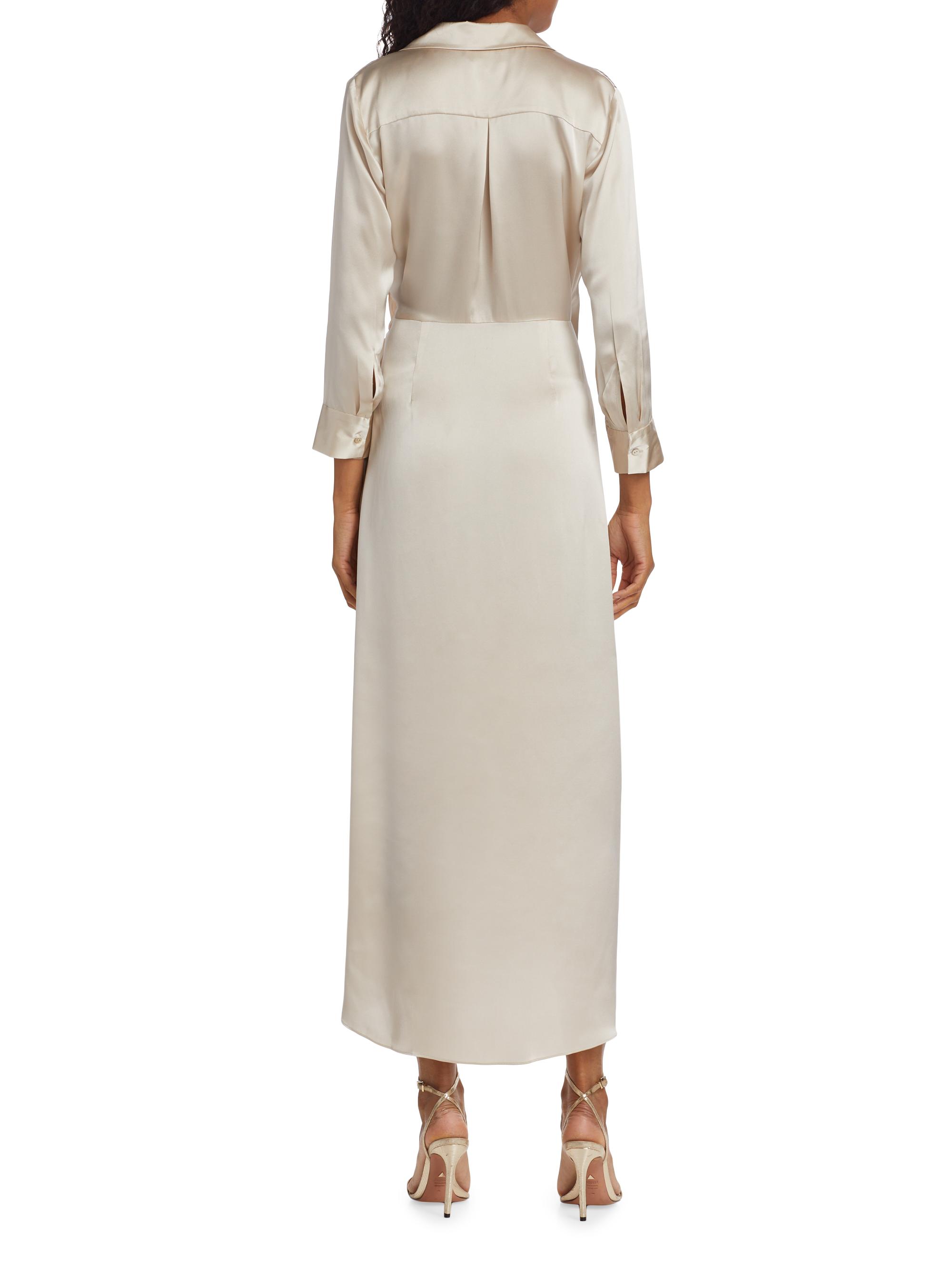 kadi silk wrap dress L'AGENCE Kadi Silk Wrap Dress In Dark Wine
