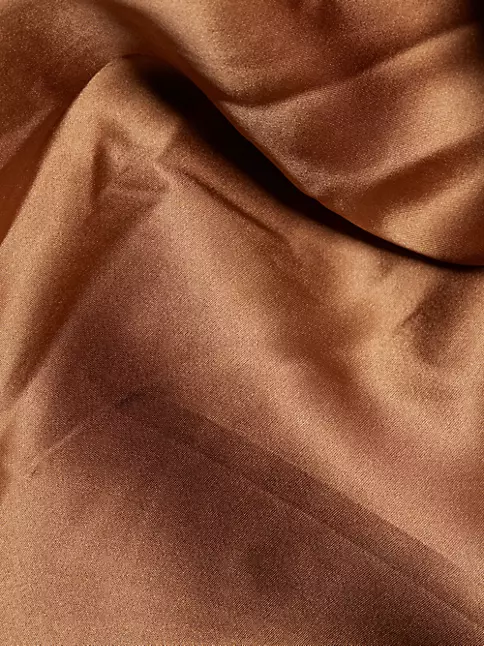 Designer Monogram Brown Satin Fabric