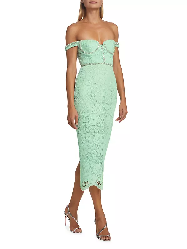 All For You Mint Green Lace Bodycon Dress