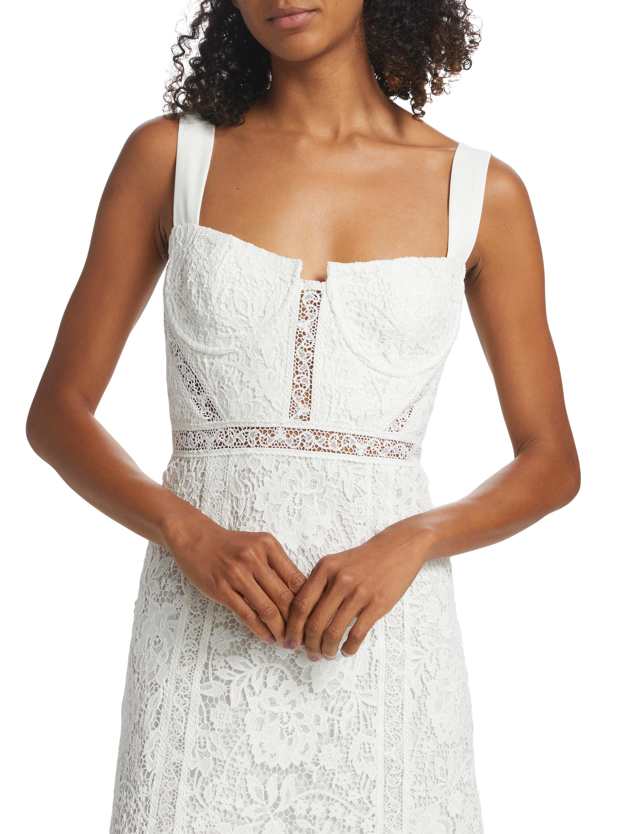 Self-Portrait Cord Lace Flared Midi-Dress | Saks Fifth Avenue