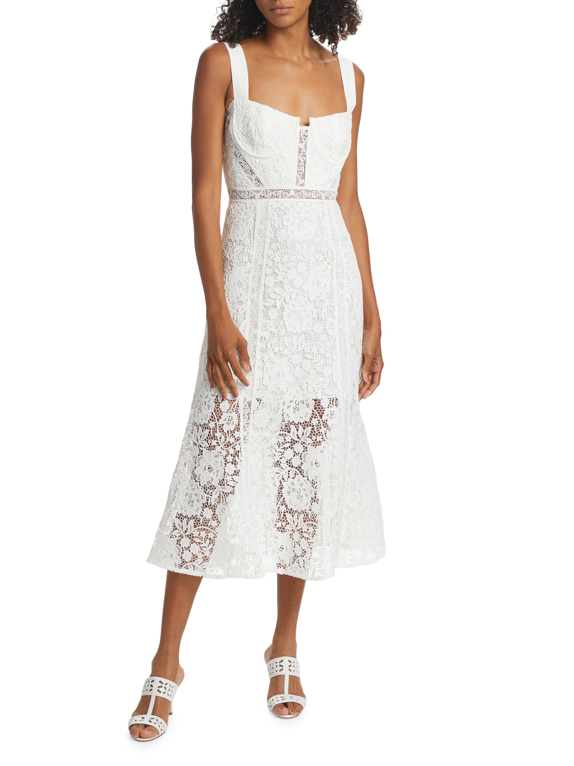 chinese dress ladies Cream Cord Lace Midi Dress main image 0