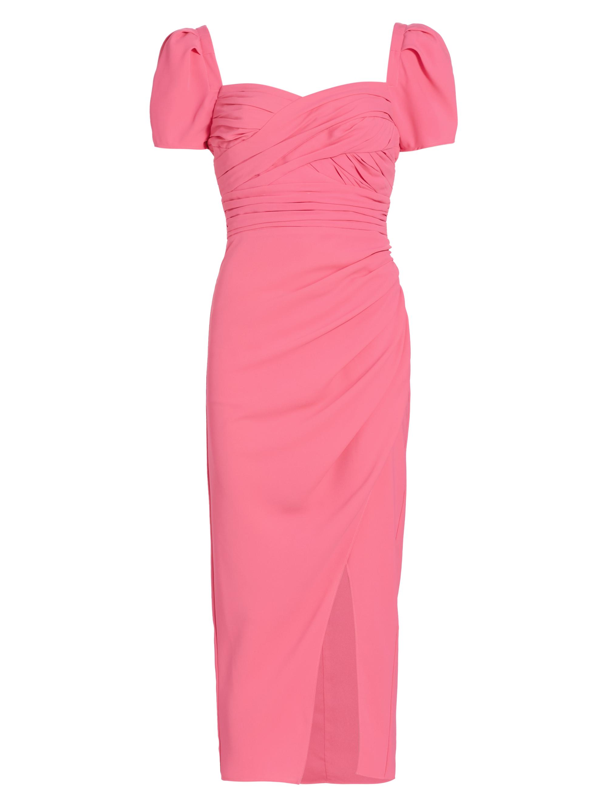 knee length dresses for ladies Cream Tailored Boucl And Chiffon Midi Dress  self-portrait-US