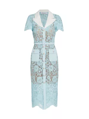 Self-Portrait Cord Lace Belted Midi-Dress | Saks Fifth Avenue