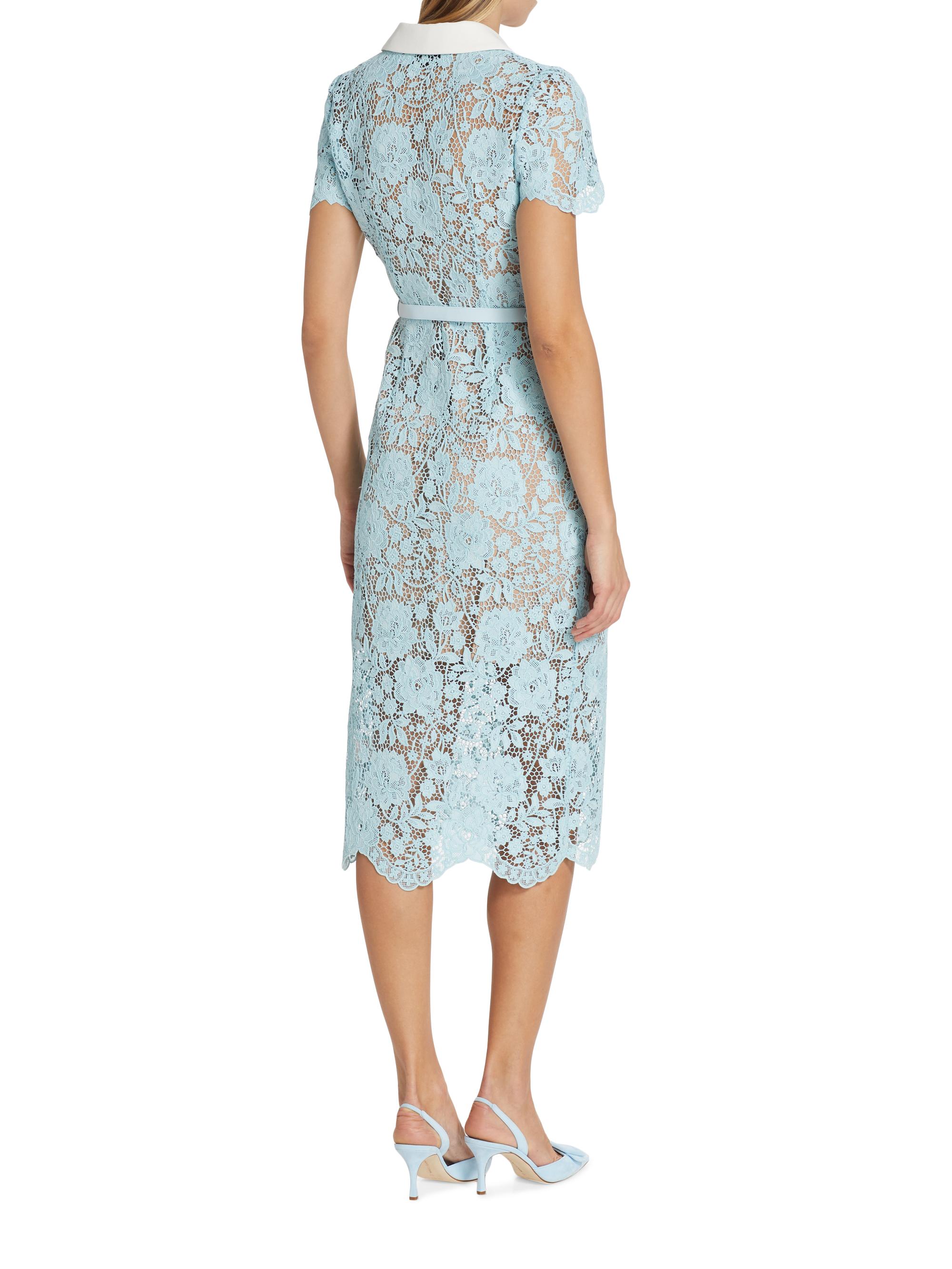 Self-Portrait Cord Lace Belted Midi-Dress | Saks Fifth Avenue