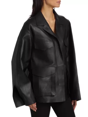 Shop Toteme Army Leather Jacket | Saks Fifth Avenue