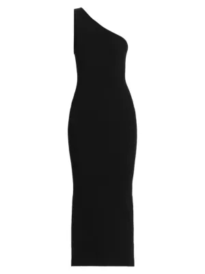 Toteme Women's Ribbed One-Shoulder Maxi Dress - Black - Women's Clothing