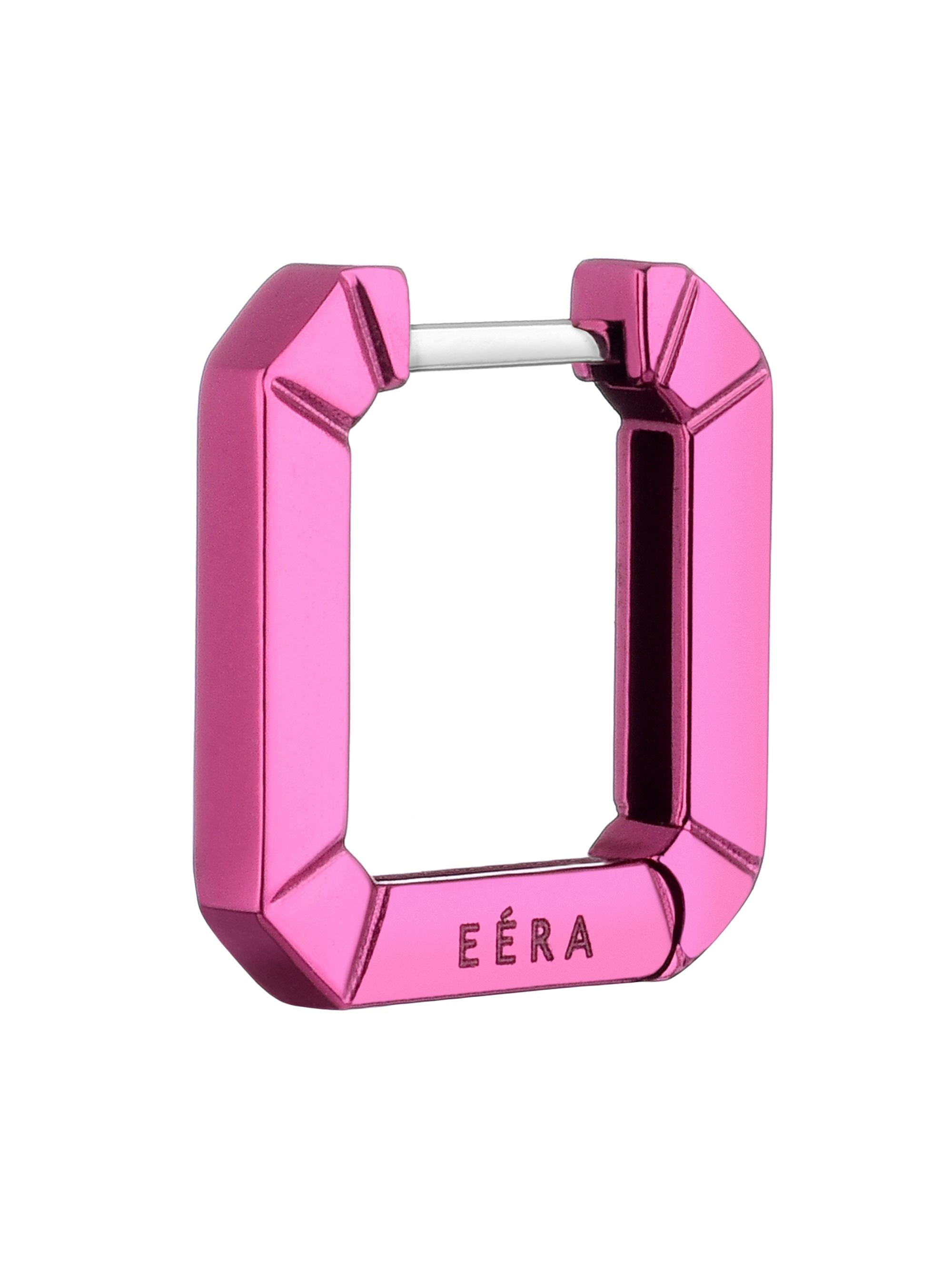 Eéra Women's Mini Candy 18K White Gold Geometric Hoop Earring - Fuchsia
