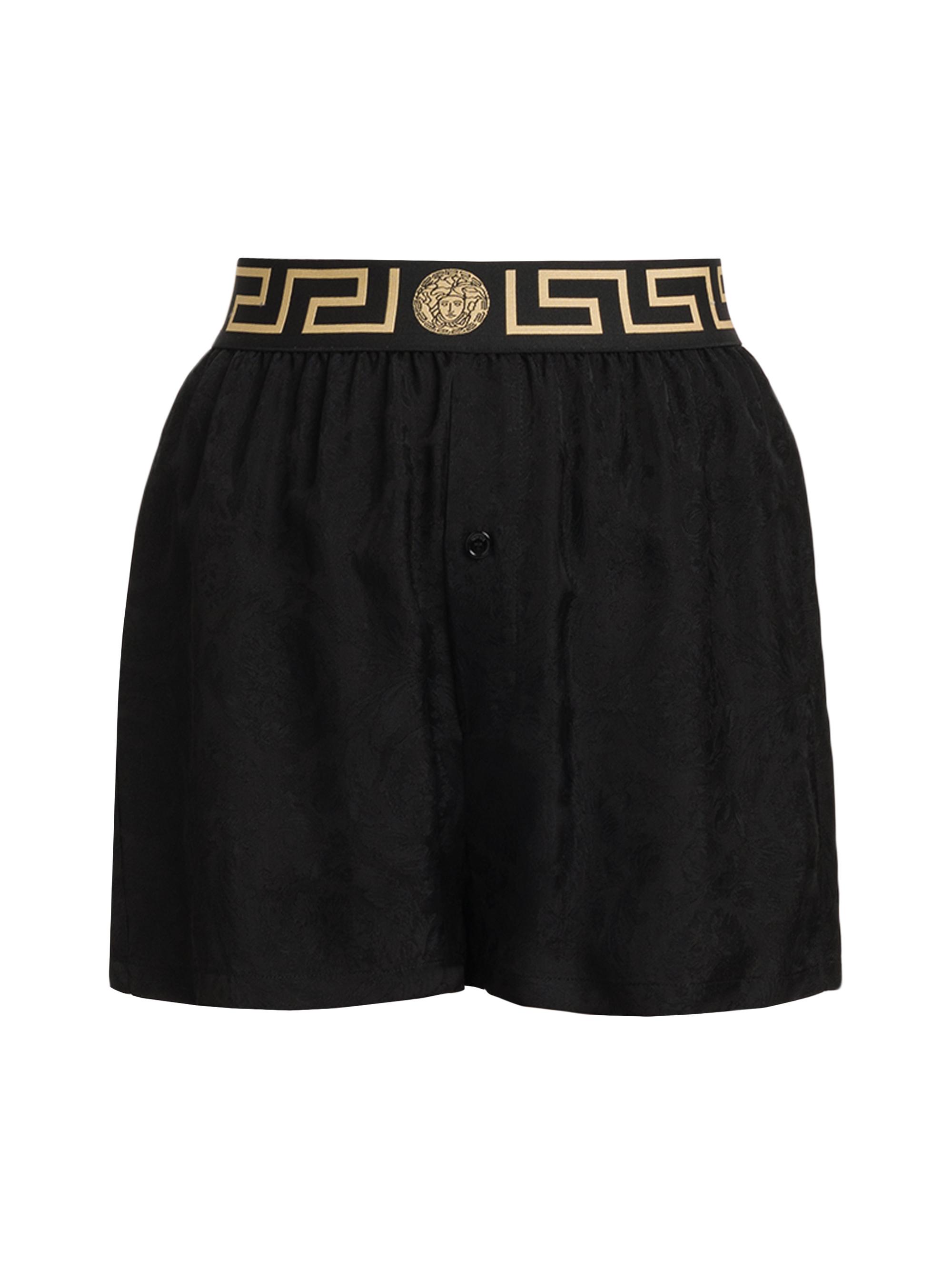 Versace Women's Icon Pajama Shorts - Black Grey
