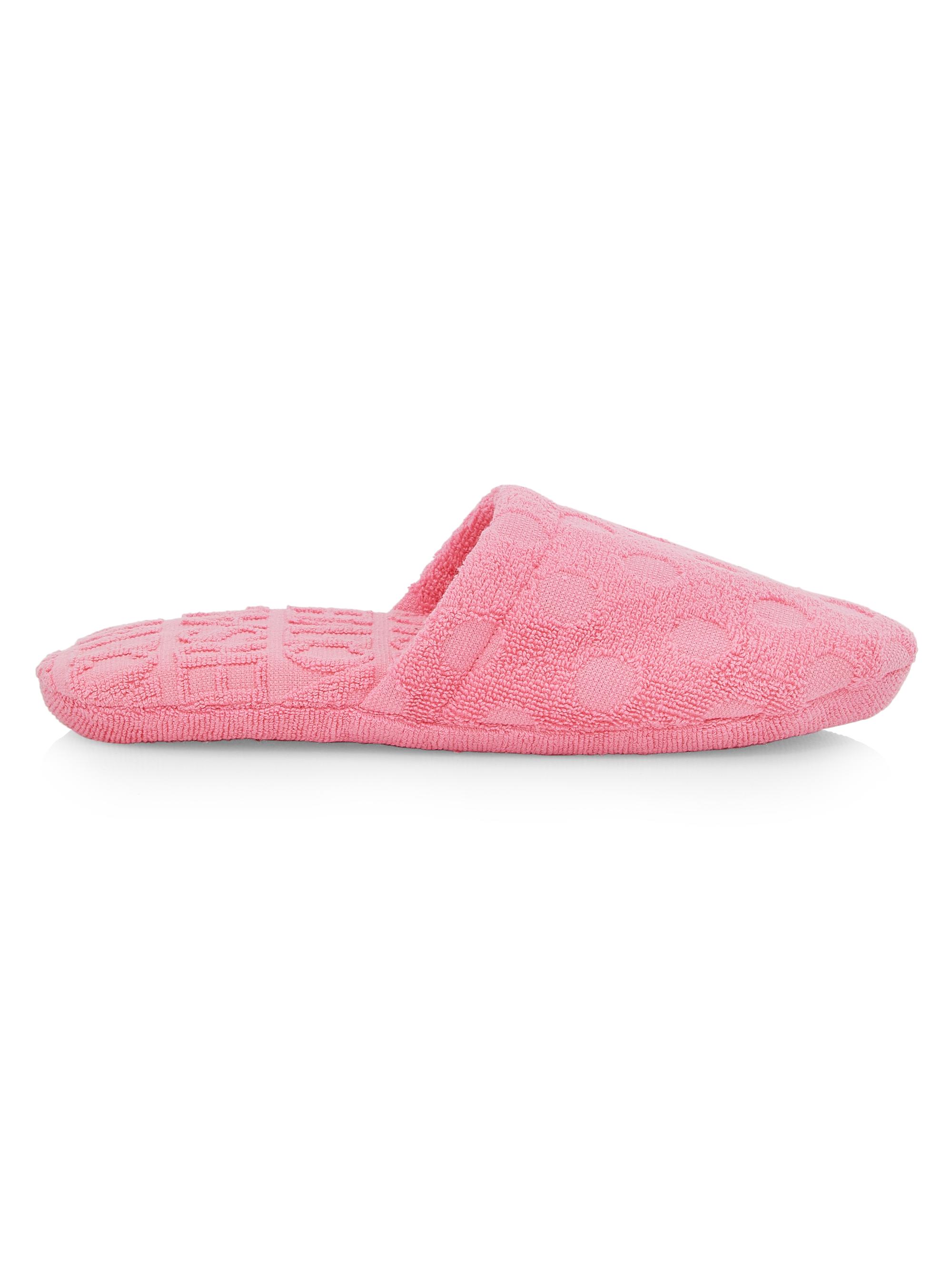 Versace Women's Terry Jacquard Logo On Repeat Slippers - Flamingo