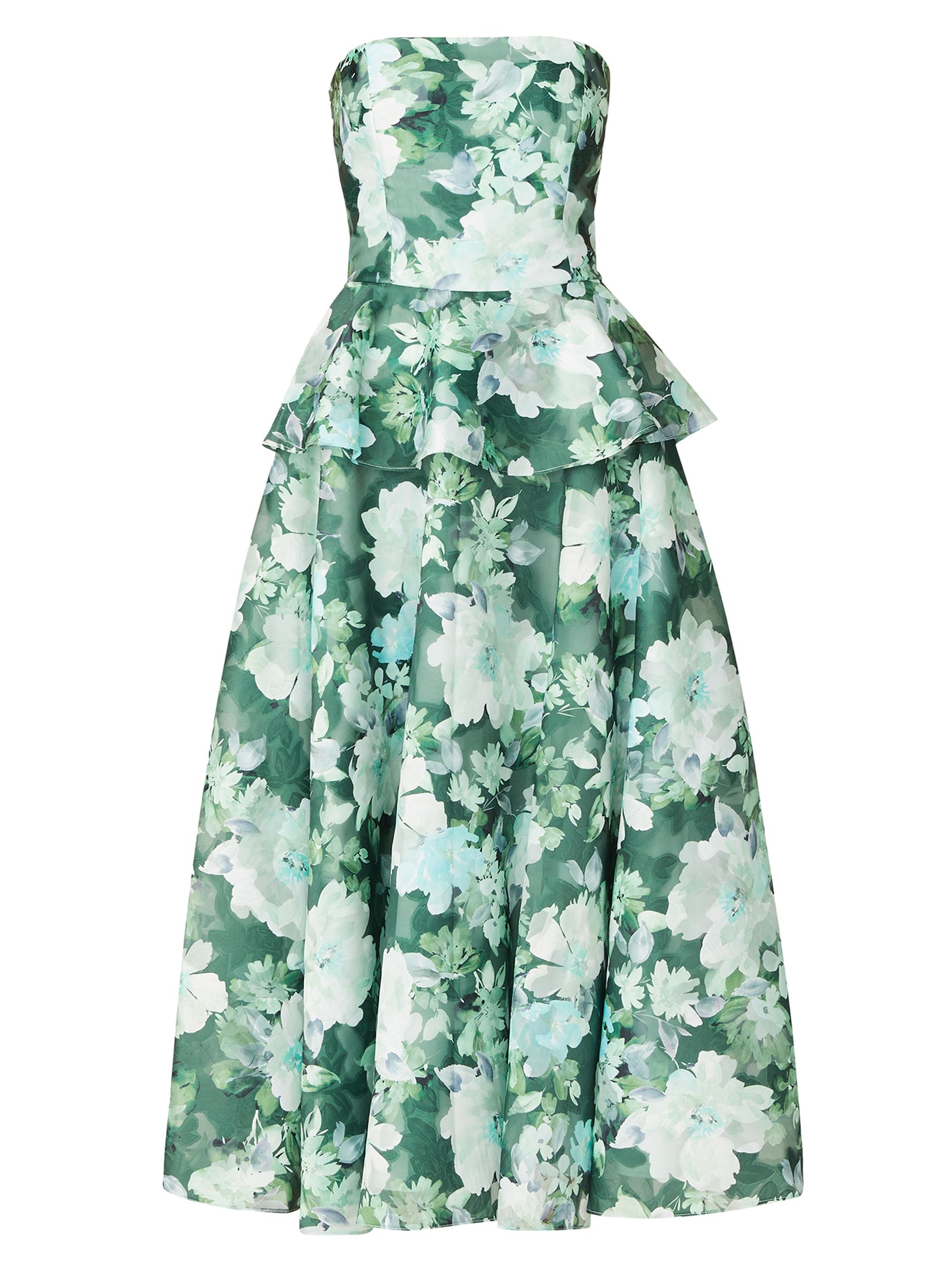Shoshanna Women's Hilde Strapless Floral Dress - Evergreen