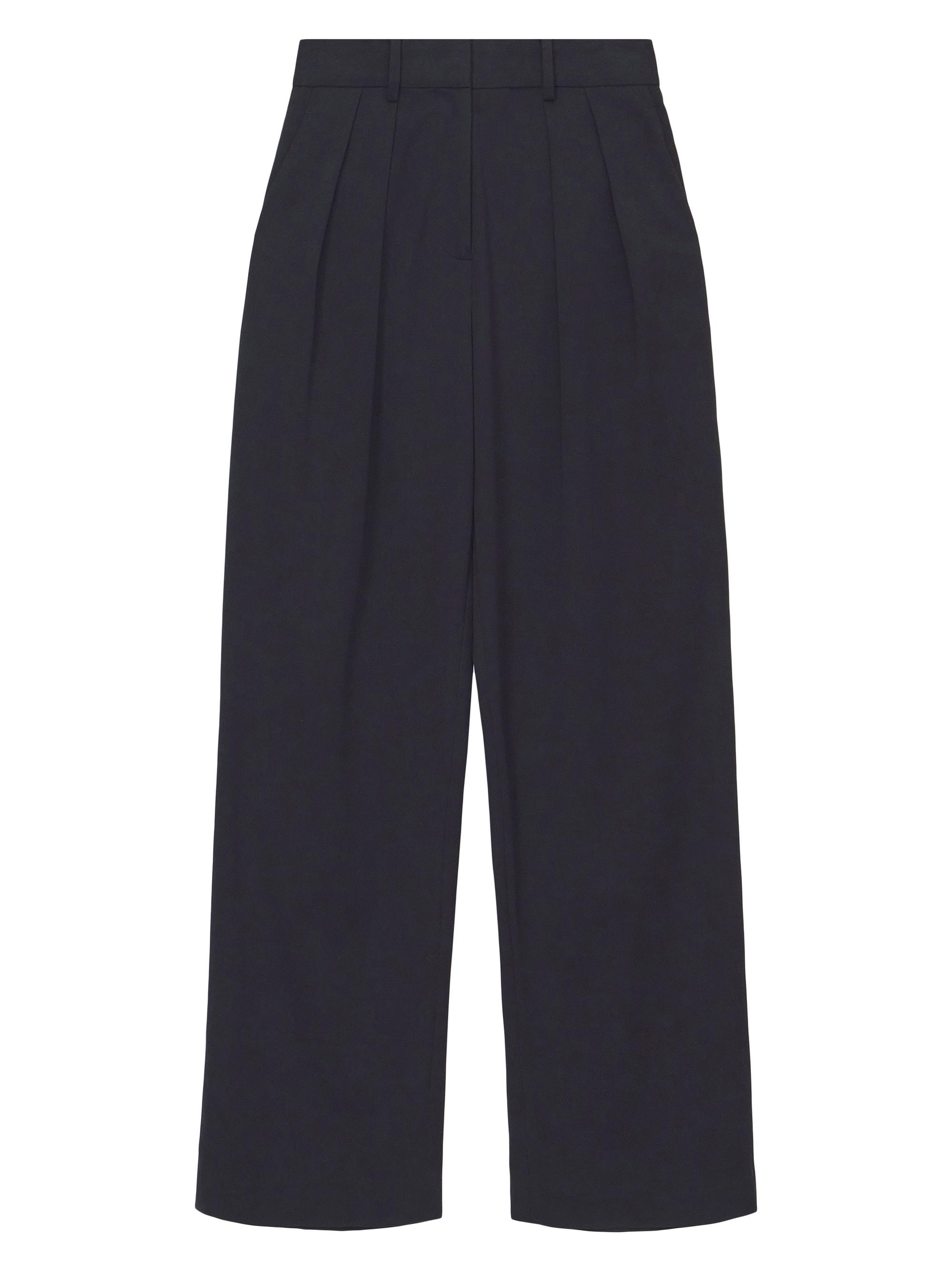 Staud Women's Luisa Pleated Wide-Leg Pants - Black