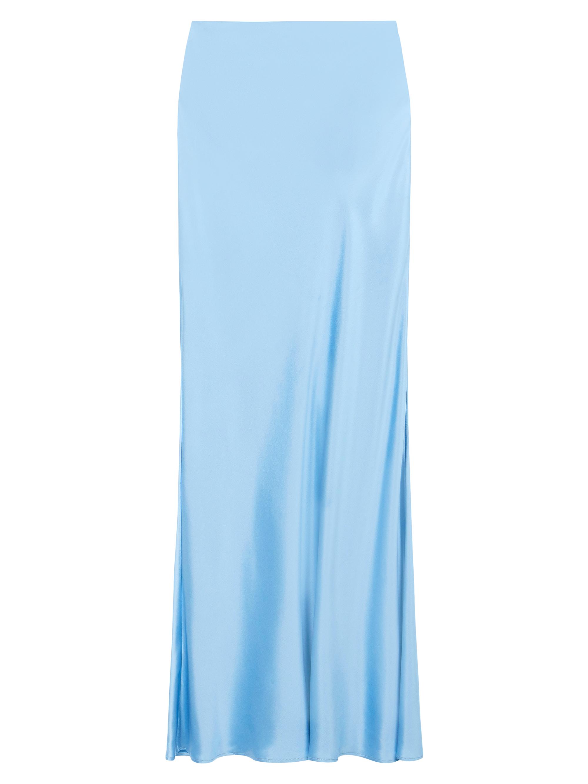 Staud Women's Voyage Satin Fishtail Maxi Skirt - French Blue