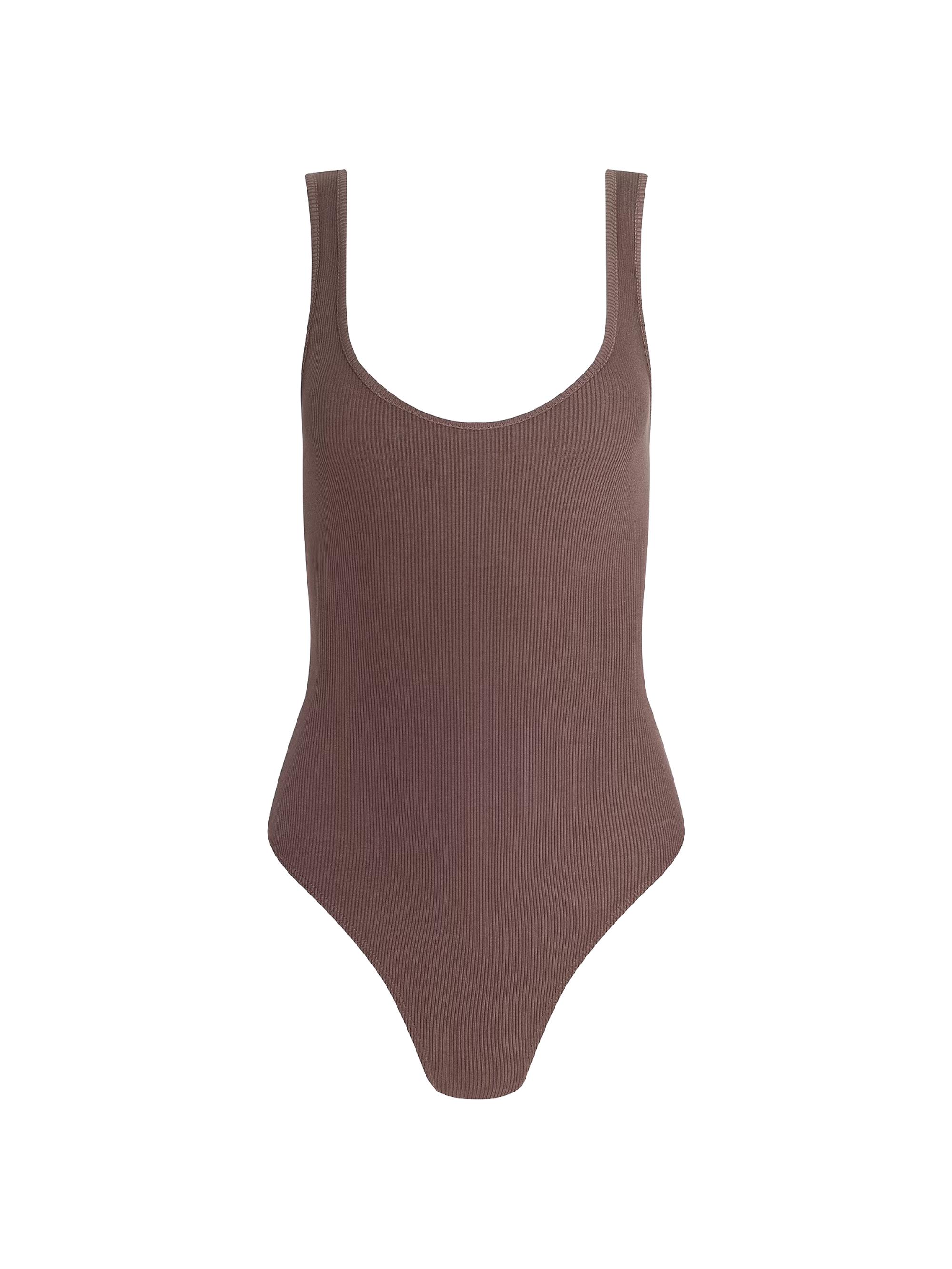 L'AGENCE Women's Nica Scoopneck Rib-Knit Bodysuit - Cardamom | Thumbnail 7