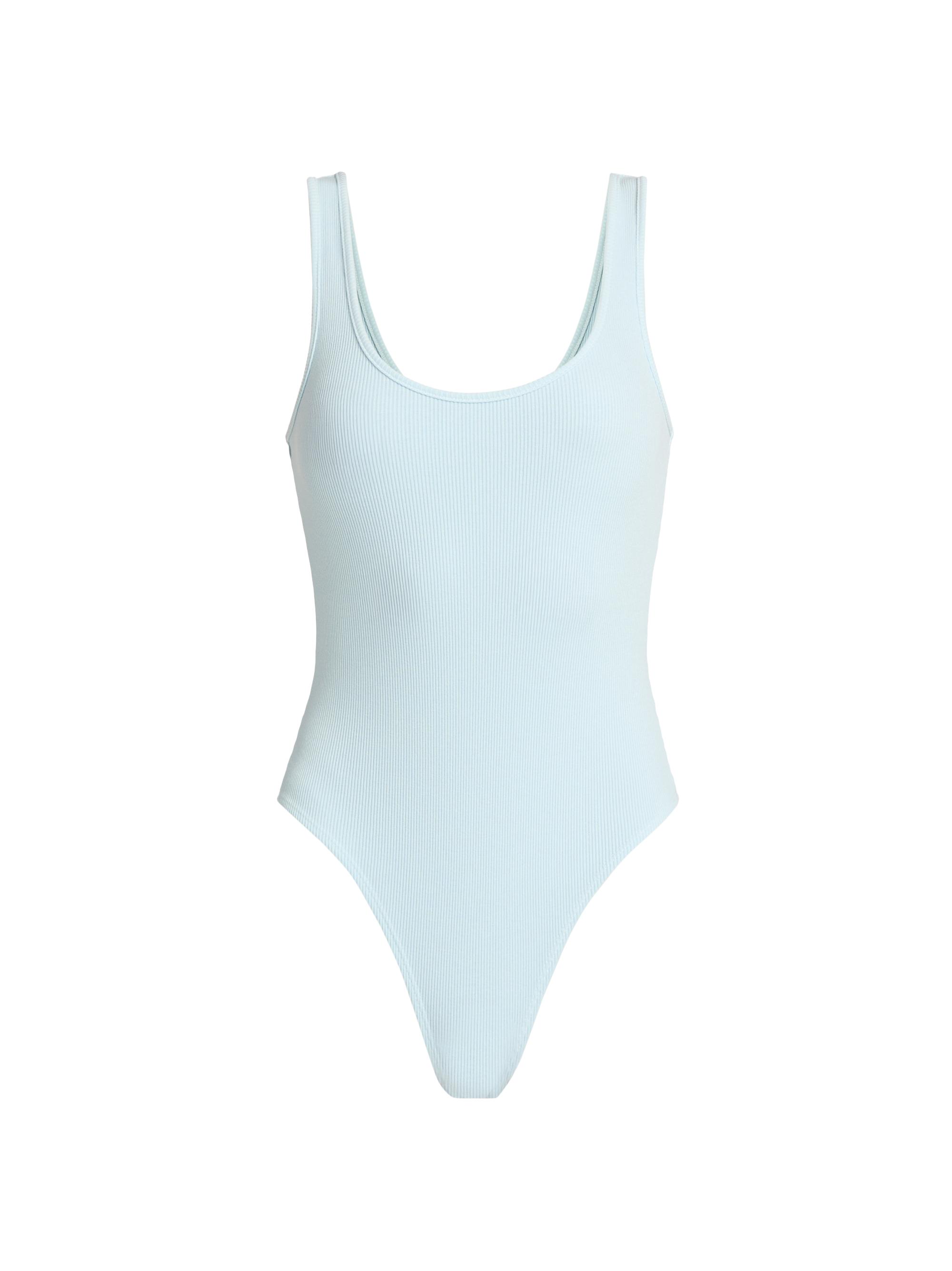 L'AGENCE Women's Nica Scoopneck Rib-Knit Bodysuit - Cool Blue | Thumbnail 9
