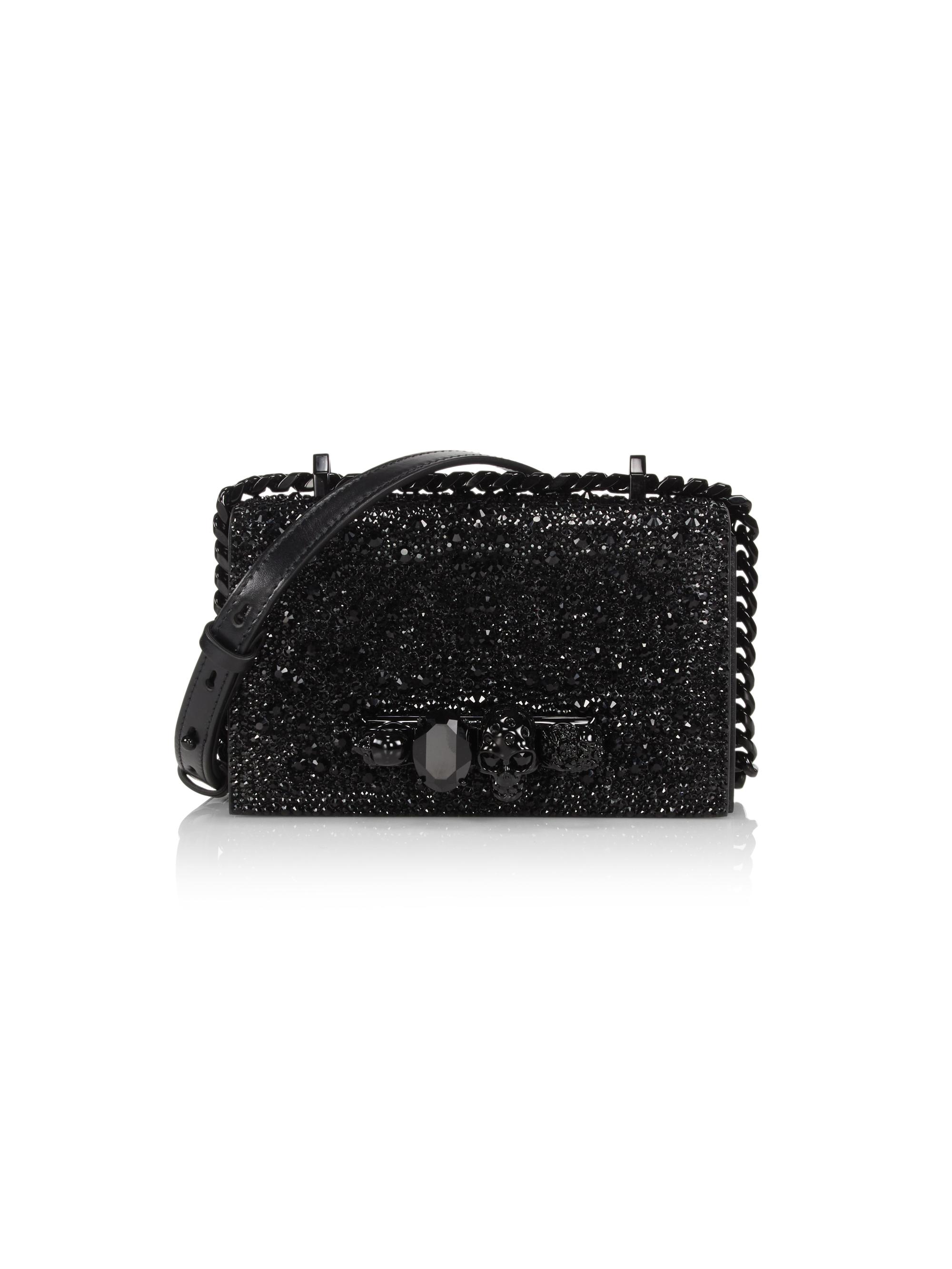 McQueen Women's Mini Strass Jewelled Satchel - Black