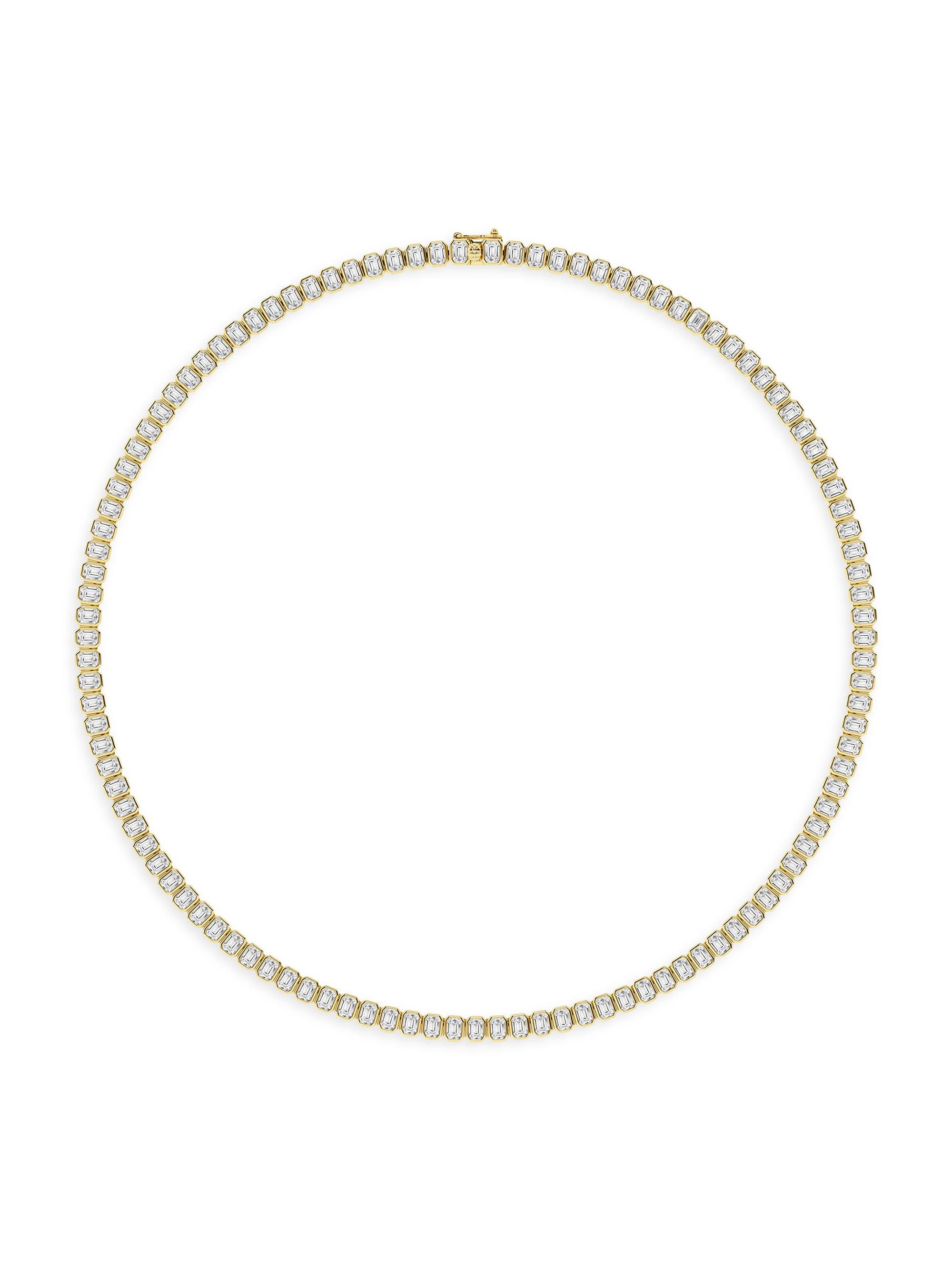 Saks Fifth Avenue Collection Women's 14K Yellow Gold & 17.00 TCW Bezel-Set Natural Diamond Tennis Necklace/16" - Yellow Gold