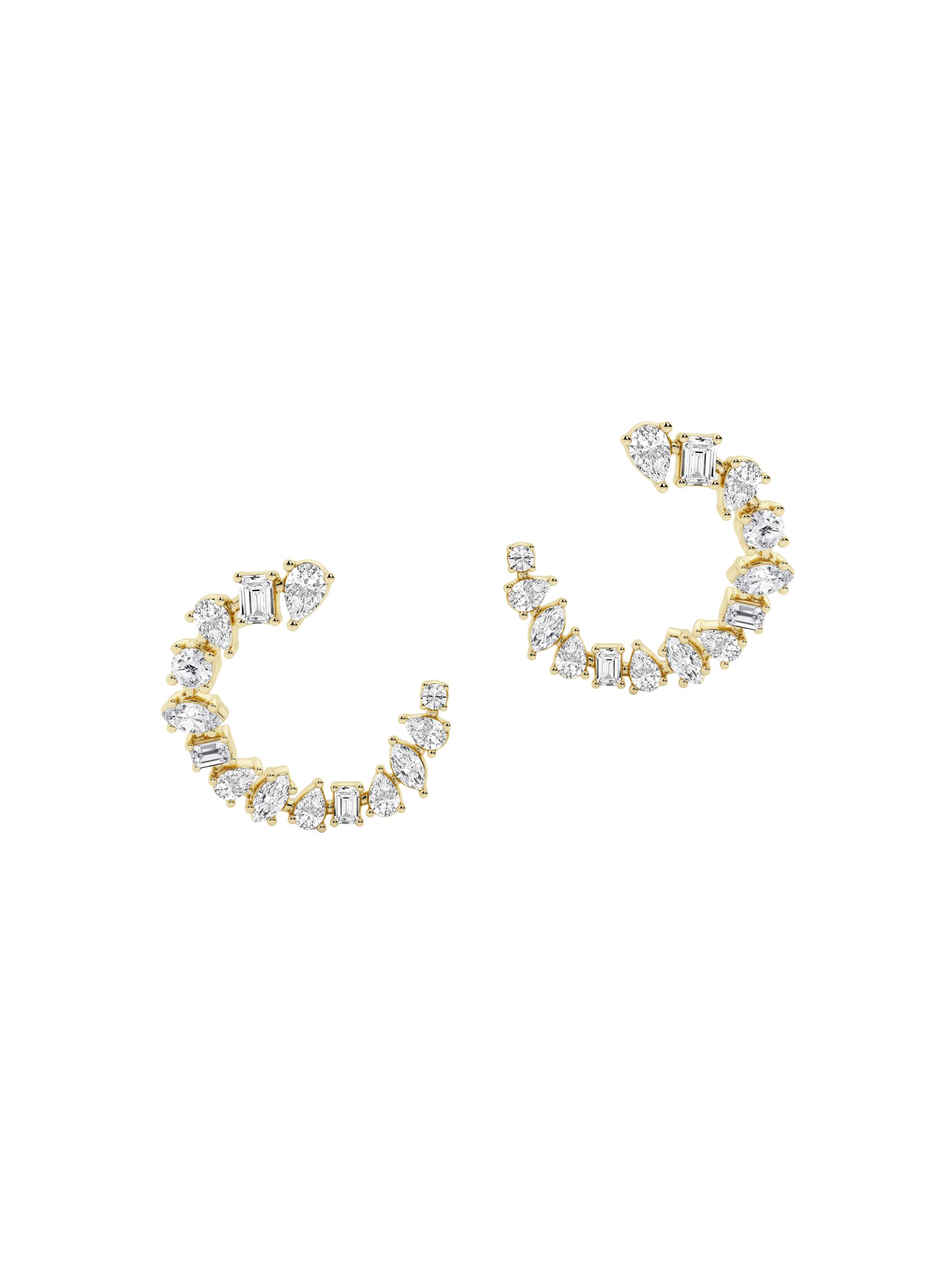 Saks Fifth Avenue Collection Women's 14K Yellow Gold & 2.5 TCW Diamonds Hoop Earrings - Yellow Gold