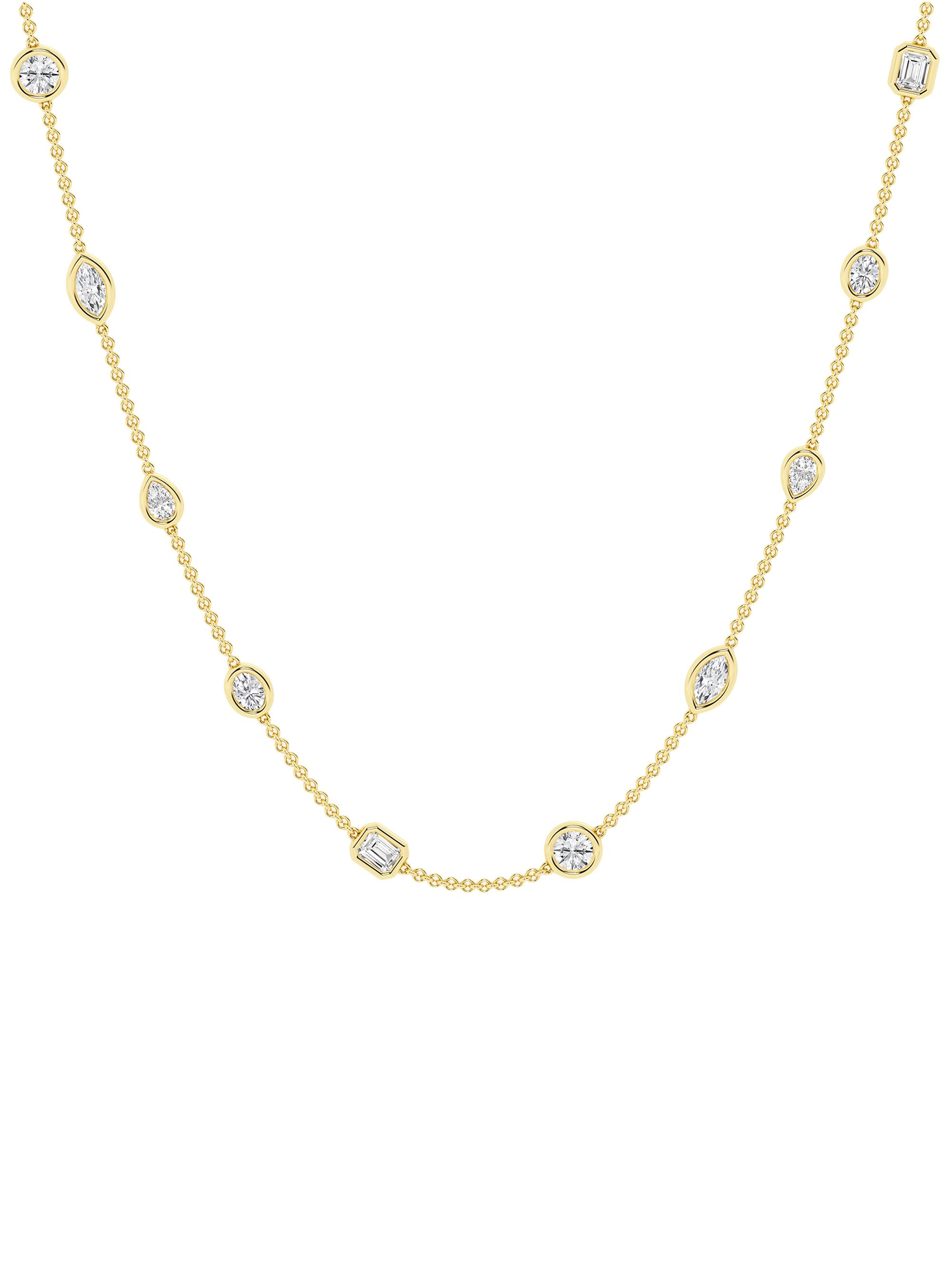 Saks Fifth Avenue Collection Women's 14K Yellow Gold & 3.00 TCW Mixed-Shape Diamond Station Necklace - Yellow Gold
