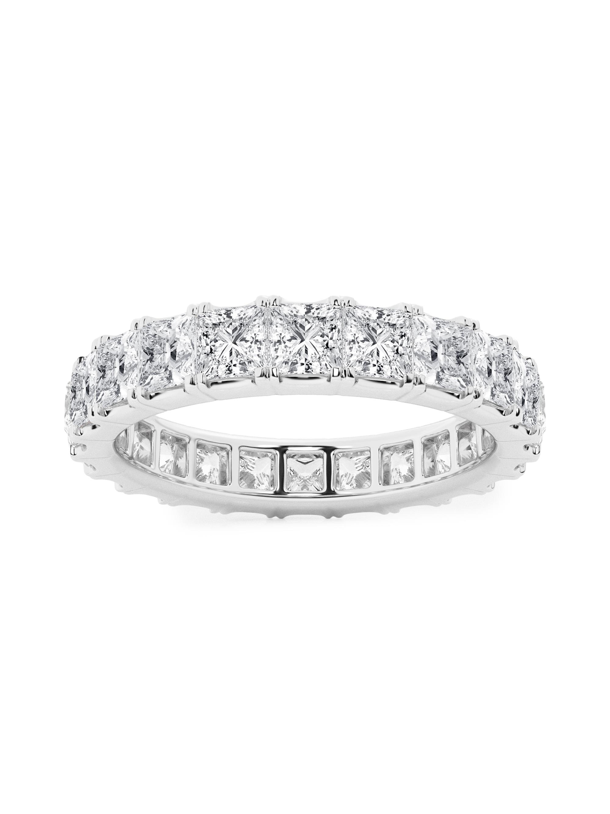 Saks Fifth Avenue Collection Women's 14K White Gold & Princess-Cut Natural Diamond Eternity Band - 3 Tcw