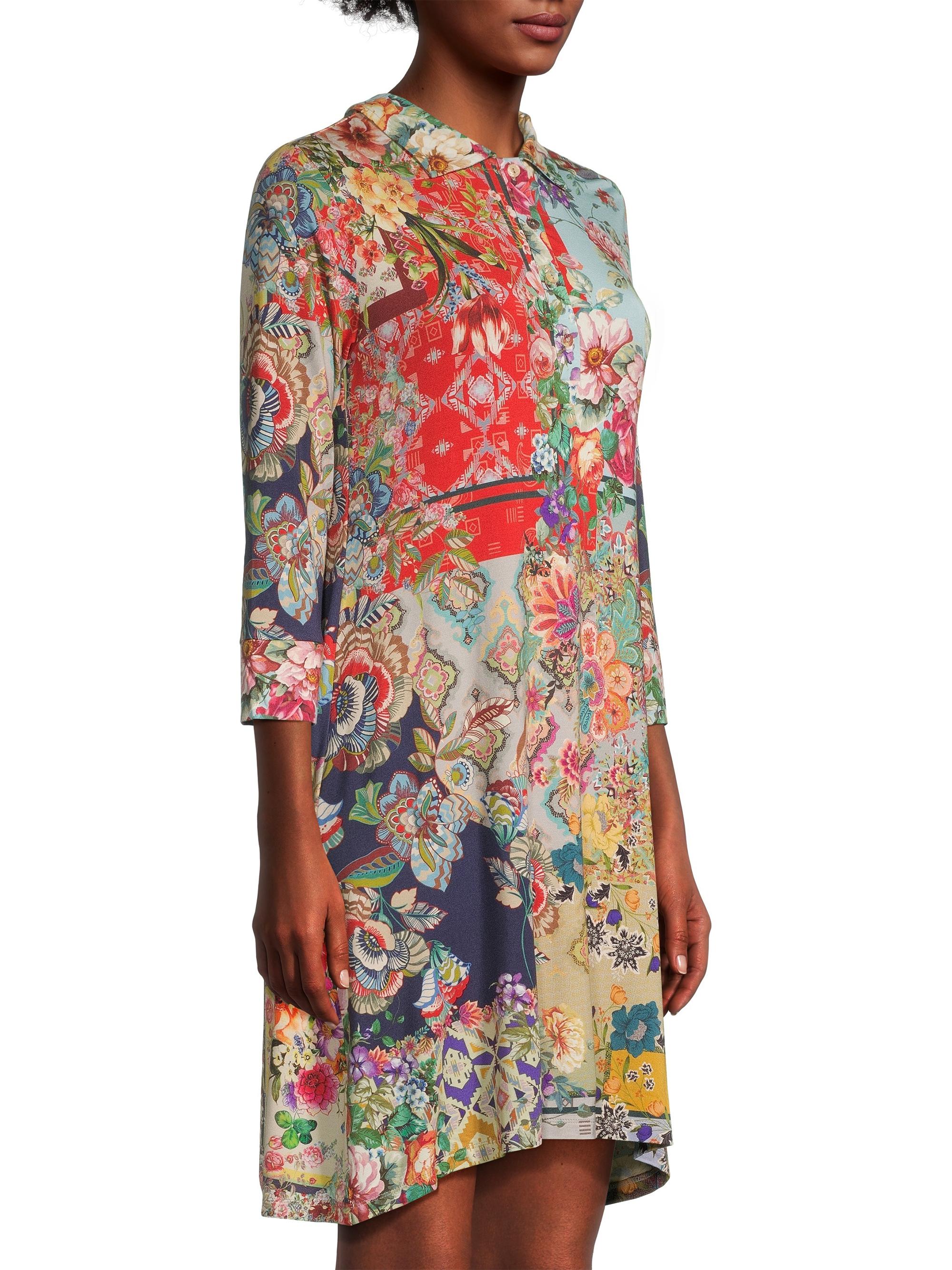 Robe Pull NEXT Taille 8 - Style Bohème à Manches Ballon, Imprimé Floral - En Très Bon État