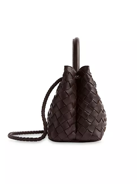 Bottega Veneta Women's Small Andiamo Intrecciato Leather Top-Handle Bag - Fondant