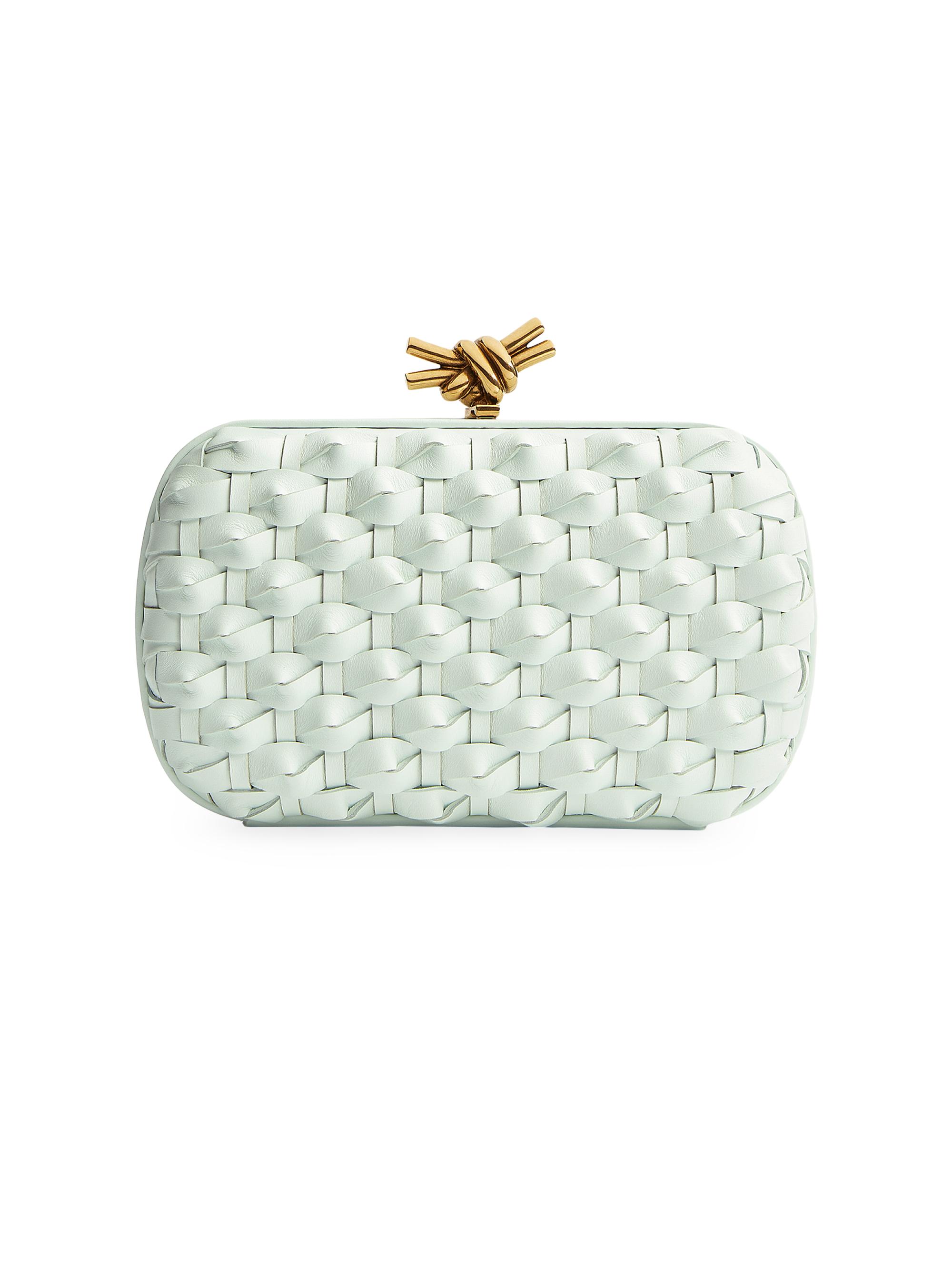 Bottega Veneta Women's Intreccio Leather Knot Minaudière - Glacier
