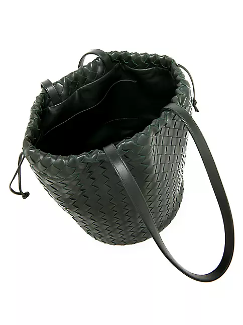 Bottega Veneta Small Bucket Crossbody Bag in Metallic Silver