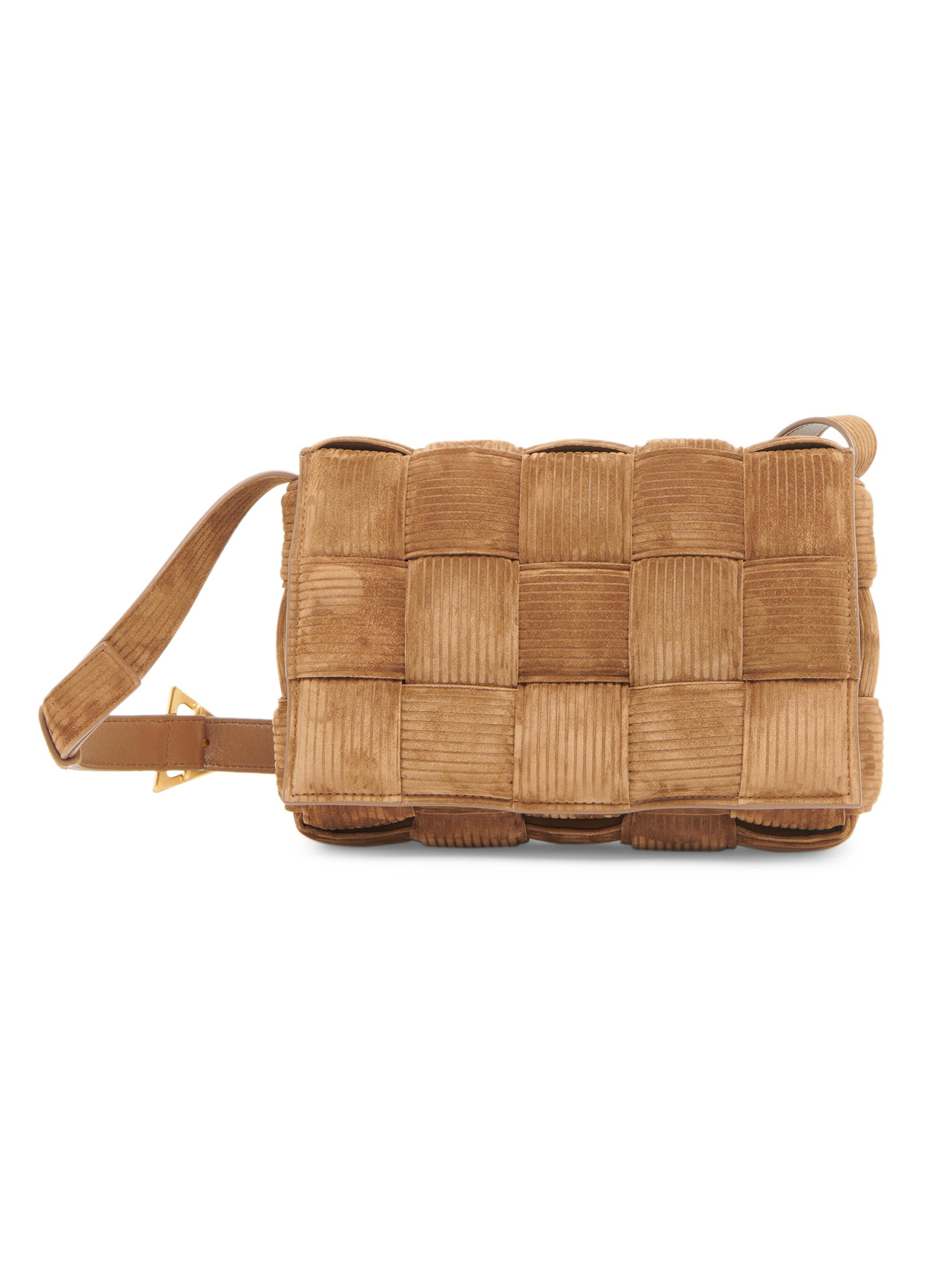 Bottega Veneta Padded Cassette Intreccio Corduroy Suede Crossbody