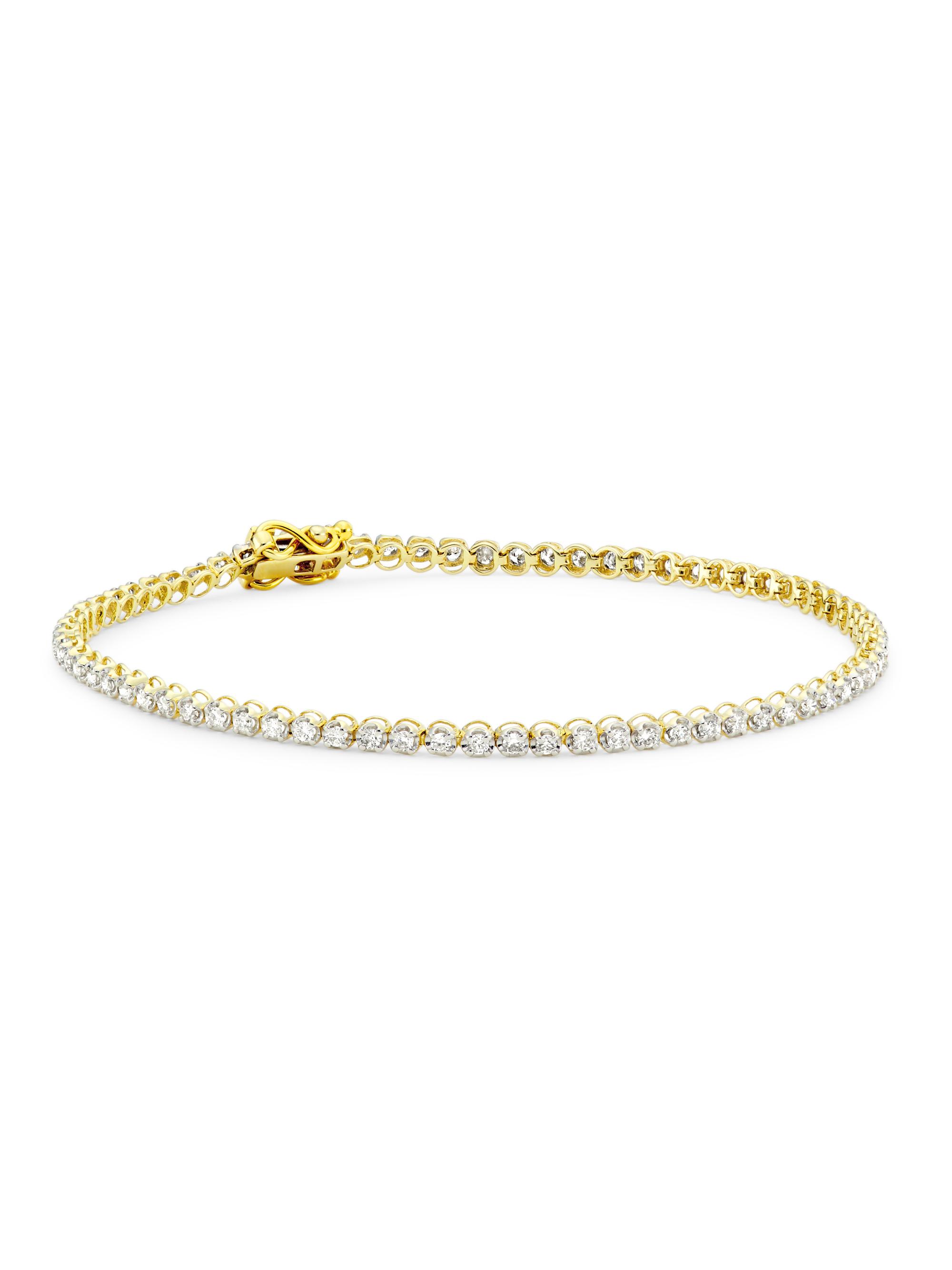 Saks Fifth Avenue Collection Women's 14K Yellow Gold & 1 TCW Diamond Tennis Bracelet - Gold