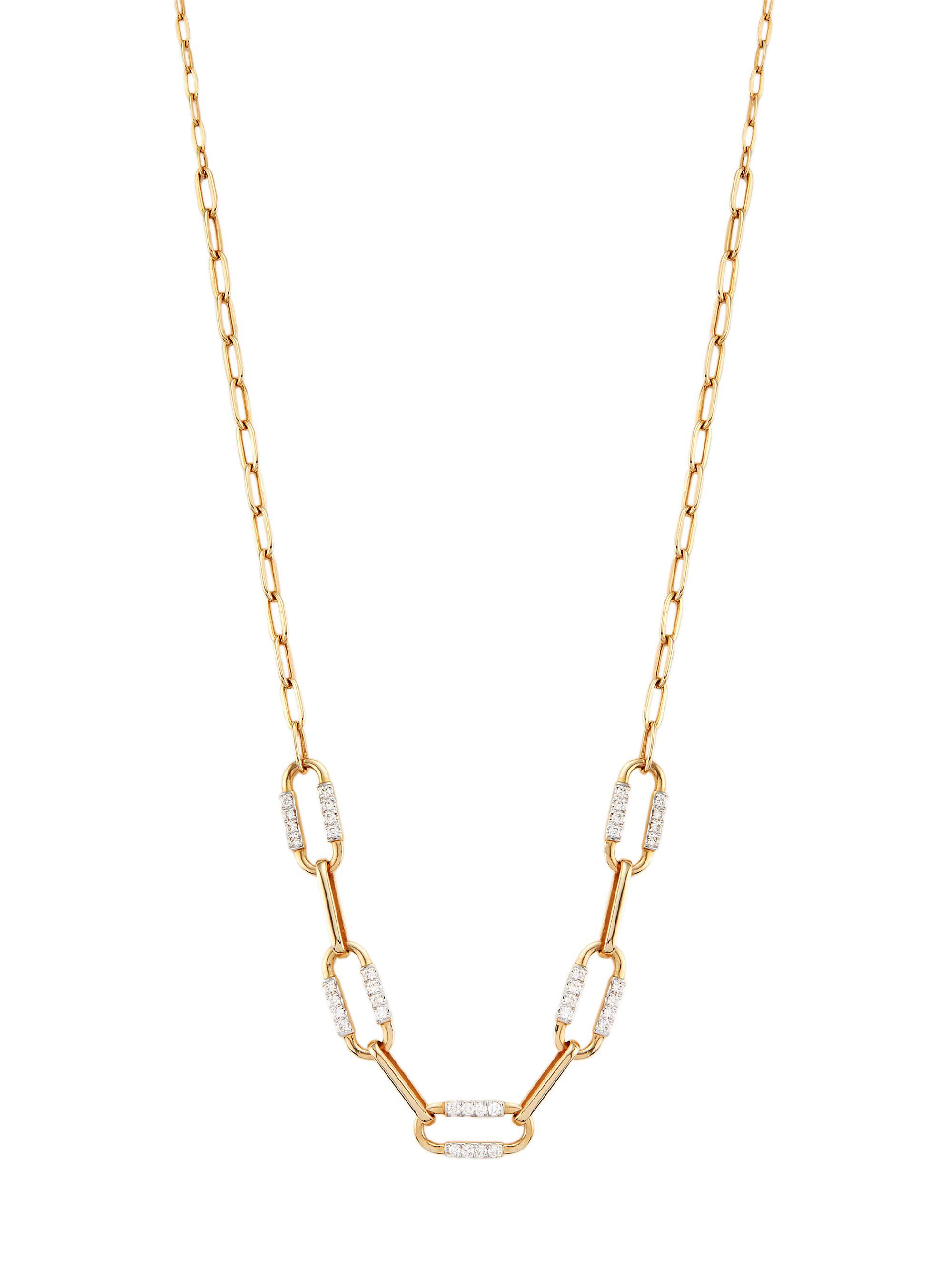 Saks Fifth Avenue Collection Women's 14K Yellow Gold & 0.60 TCW Diamond Paper Clip Necklace - Gold