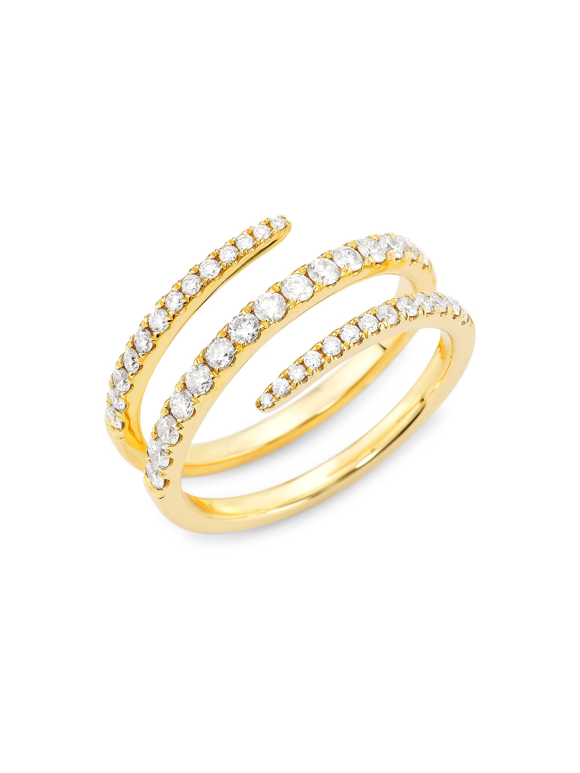 Saks Fifth Avenue Collection Women's 14K Yellow Gold & 0.65 TCW Diamond Wrap Ring - Gold