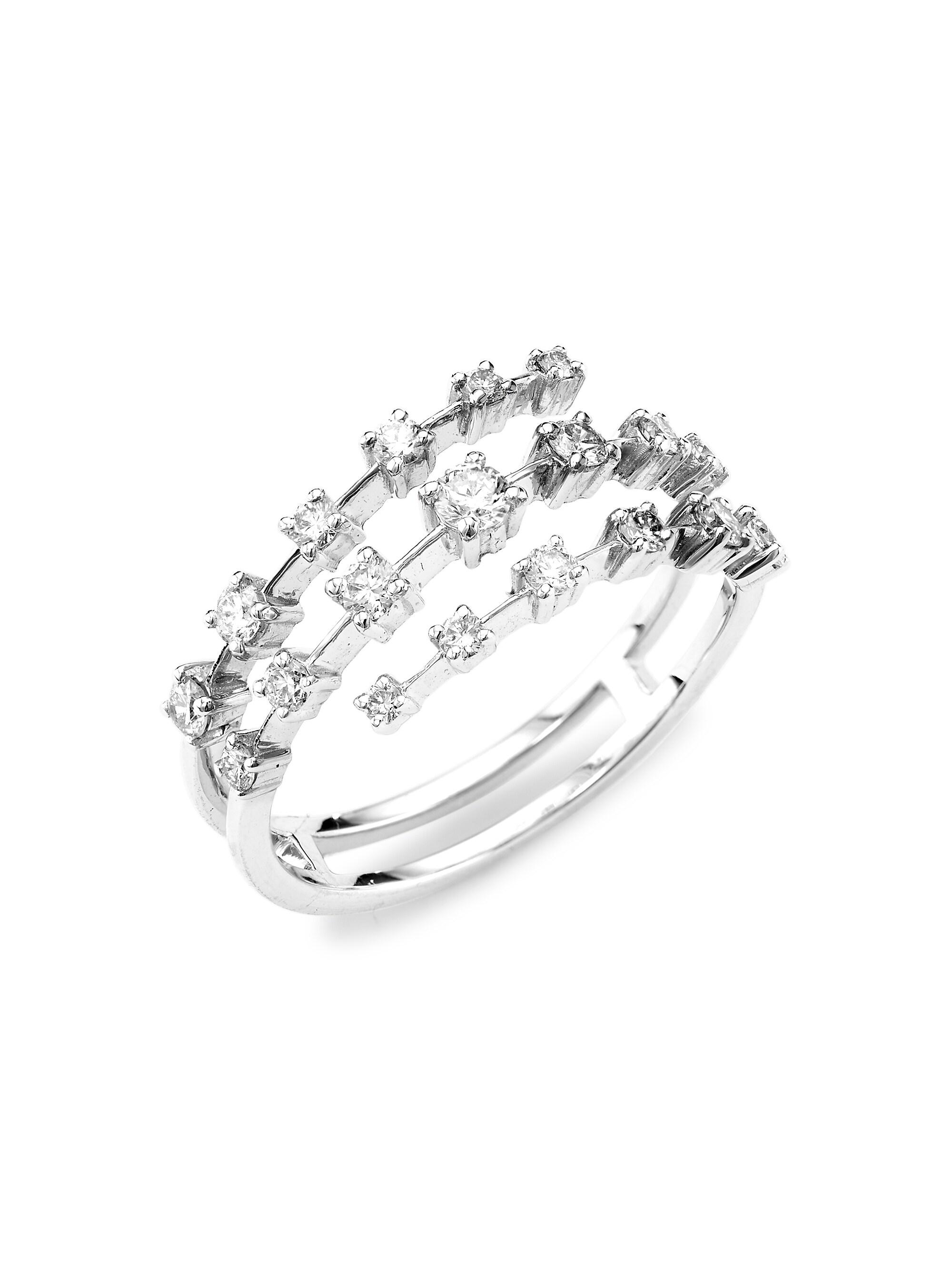 Saks Fifth Avenue Collection Women's 14K White Gold & 0.48 TCW Diamond Wrap Ring - Silver
