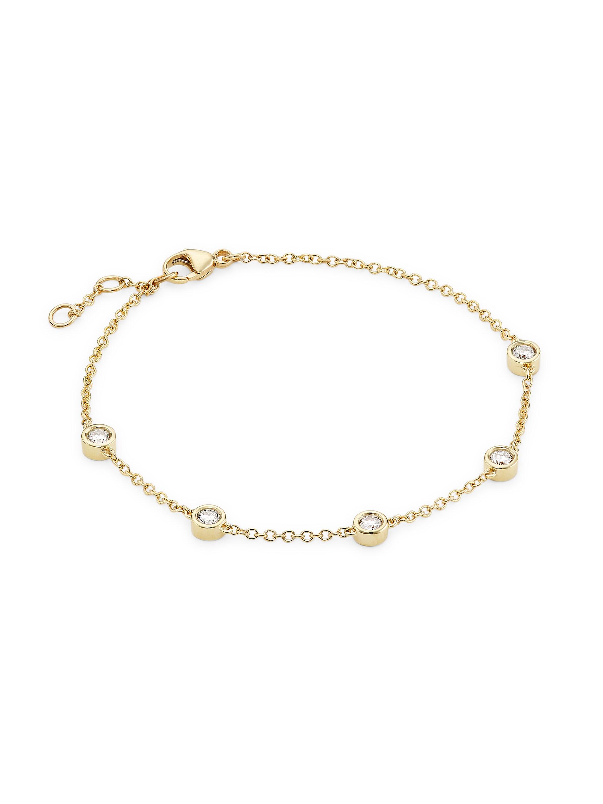 Saks Fifth Avenue Collection Women's 14K Yellow Gold & 0.50 TCW Diamond Station Bracelet - Gold