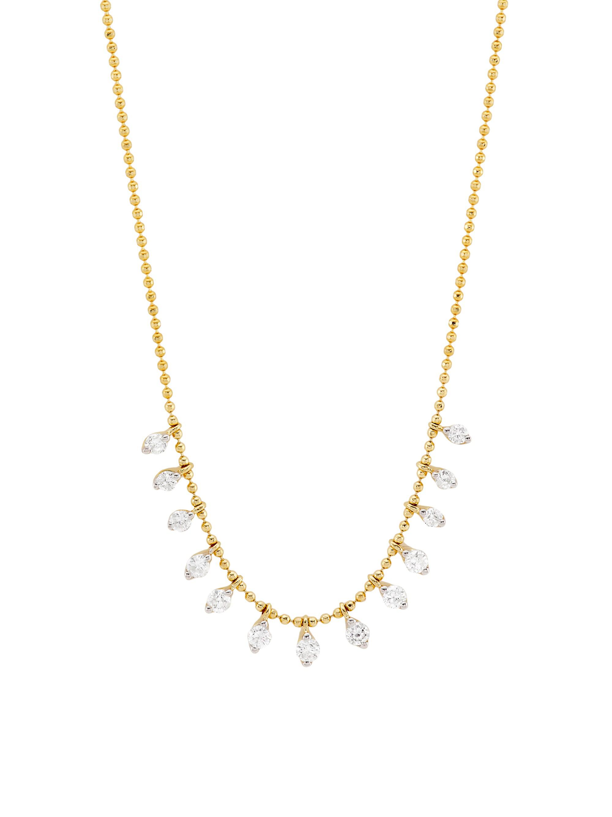 Saks Fifth Avenue Collection Women's 14K Yellow Gold & 0.50 TCW Diamond Station Necklace - Gold