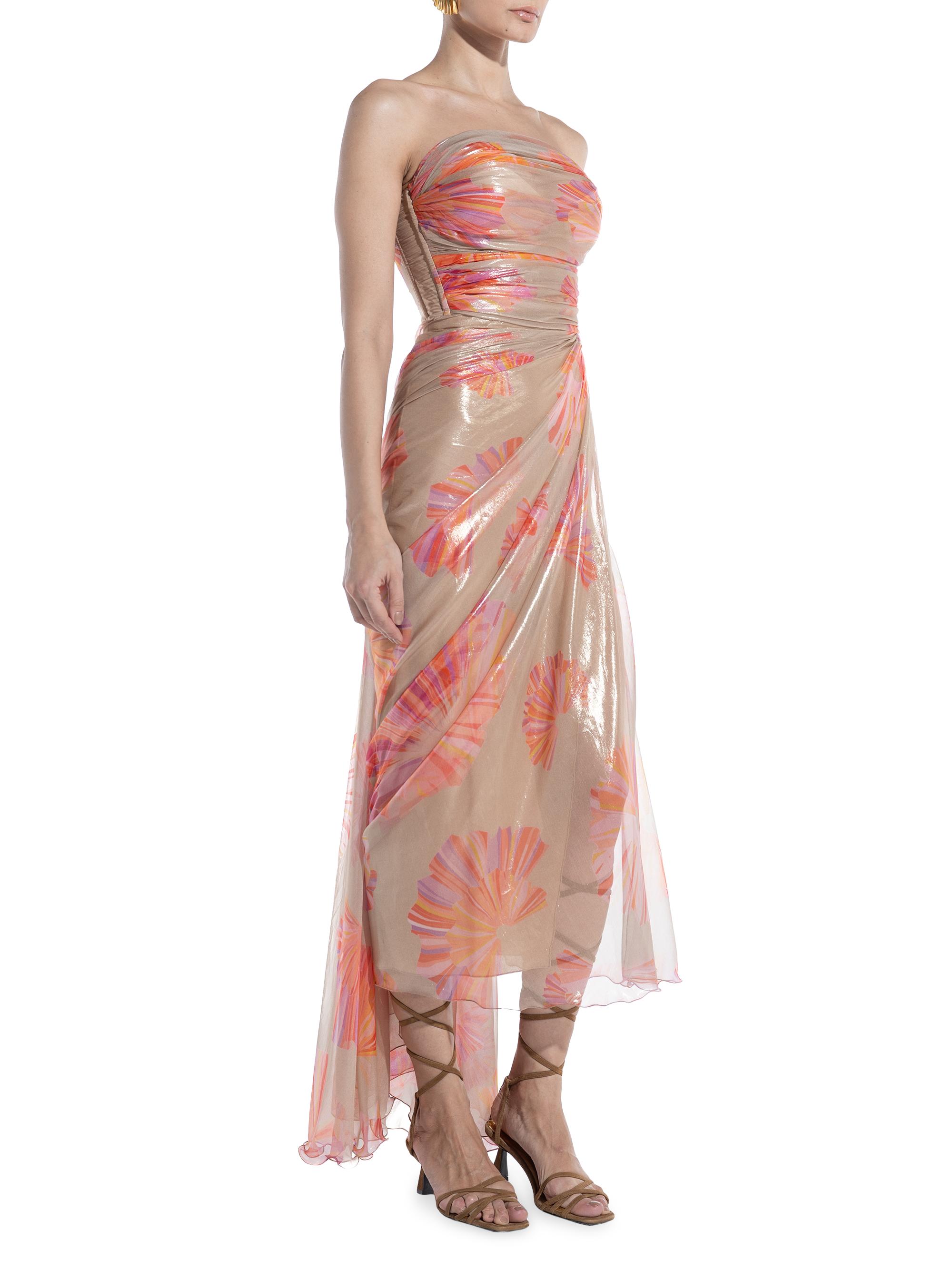 Maria Lucia Hohan Ezra Strapless Metallic Midi-Dress | Saks Fifth