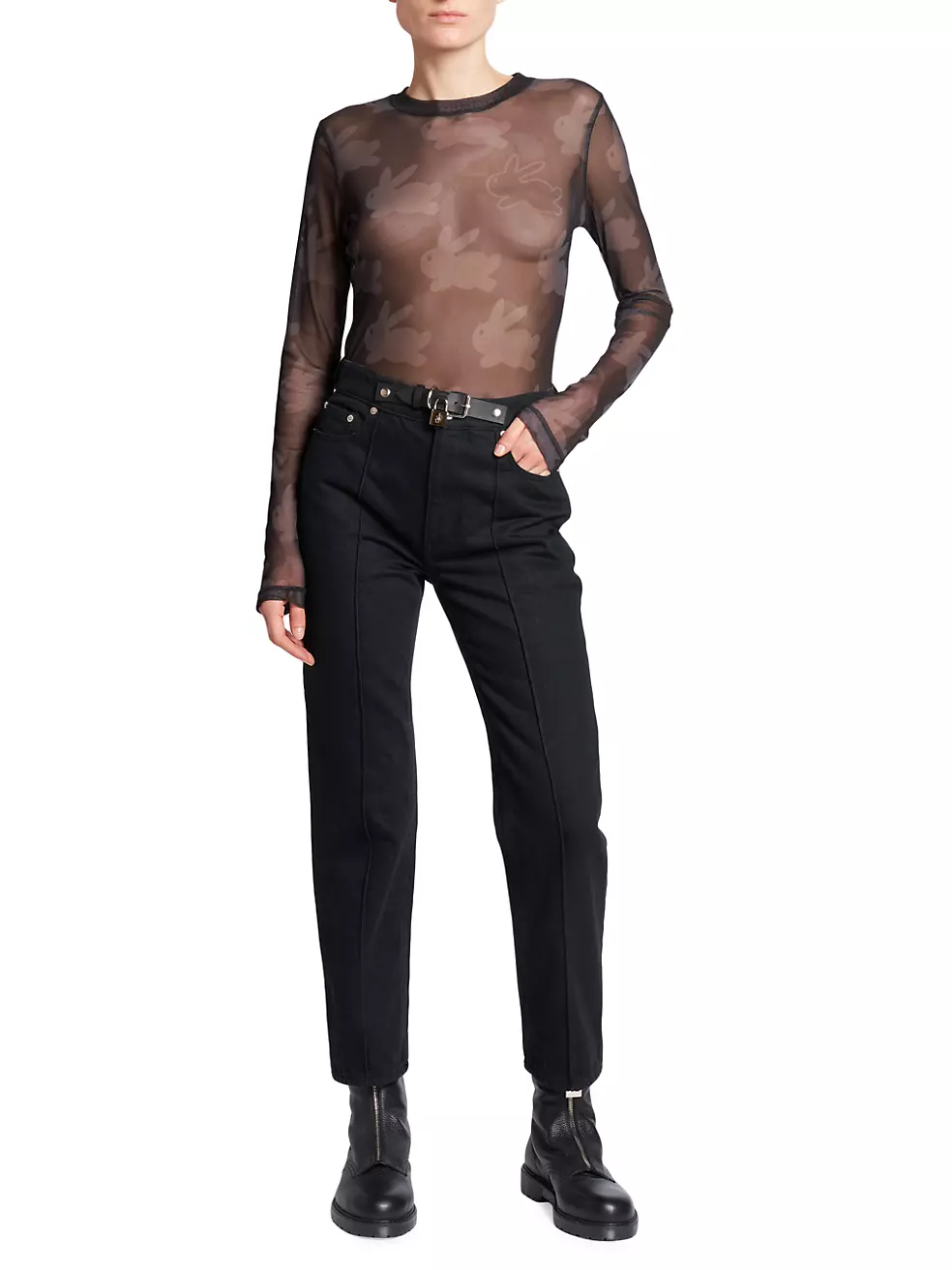 JW Anderson Detachable Padlock Strap Slim-Fit Jeans - Bergdorf Goodman