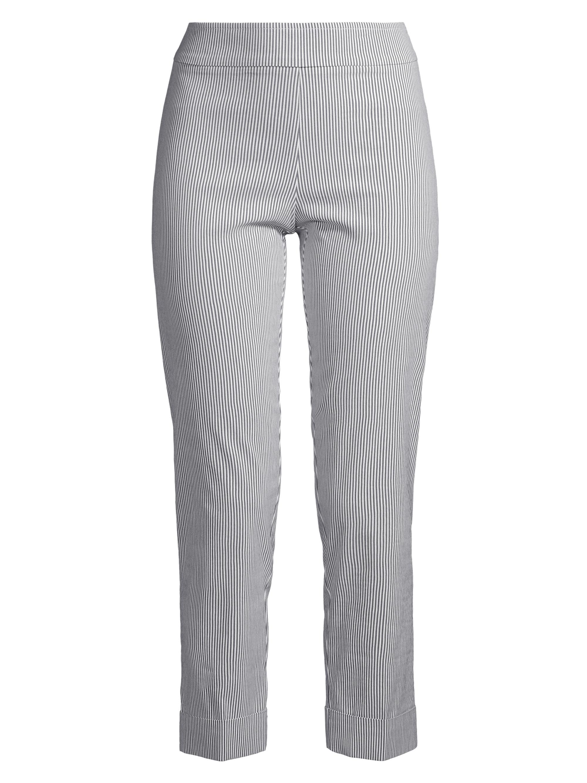 Avenue Montaigne Women's Oliver Striped Slim Pants - Grey White