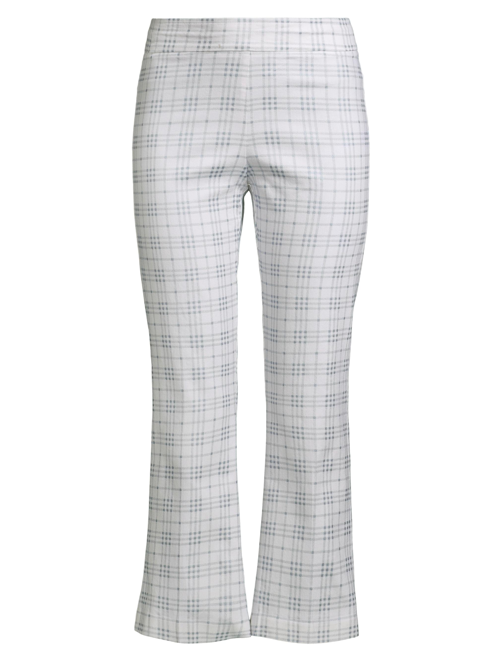Avenue Montaigne Women's Leo Plaid Flare Crop Pants - Plaid