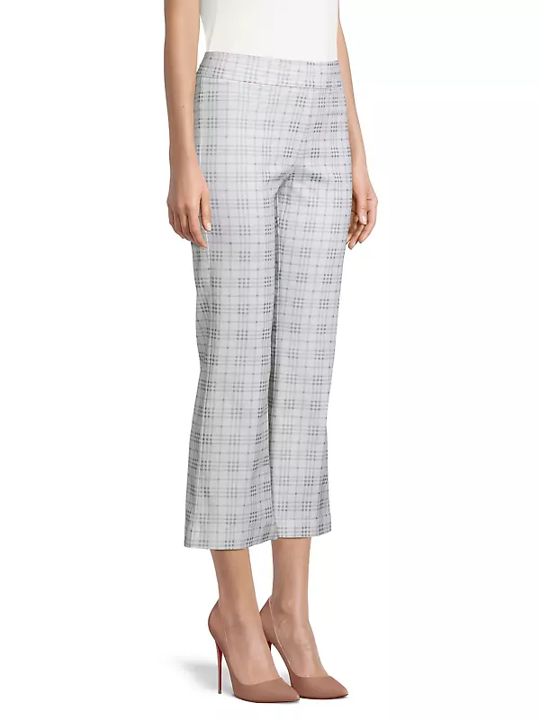 Avenue Montaigne Gingham Leo Cropped Flare Pant