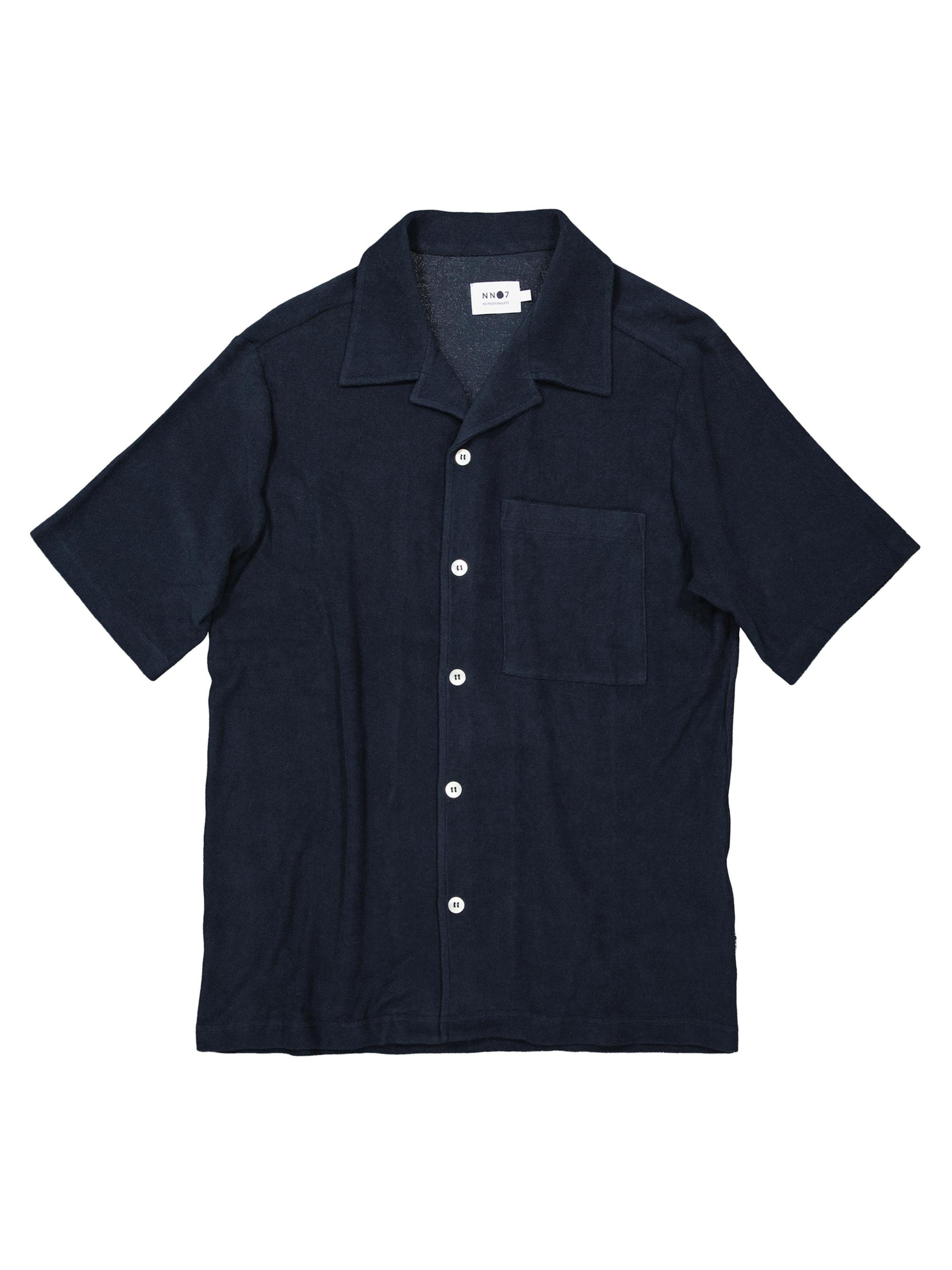 NN07 Men's High Summer Julio Camp Shirt - Navy Blue