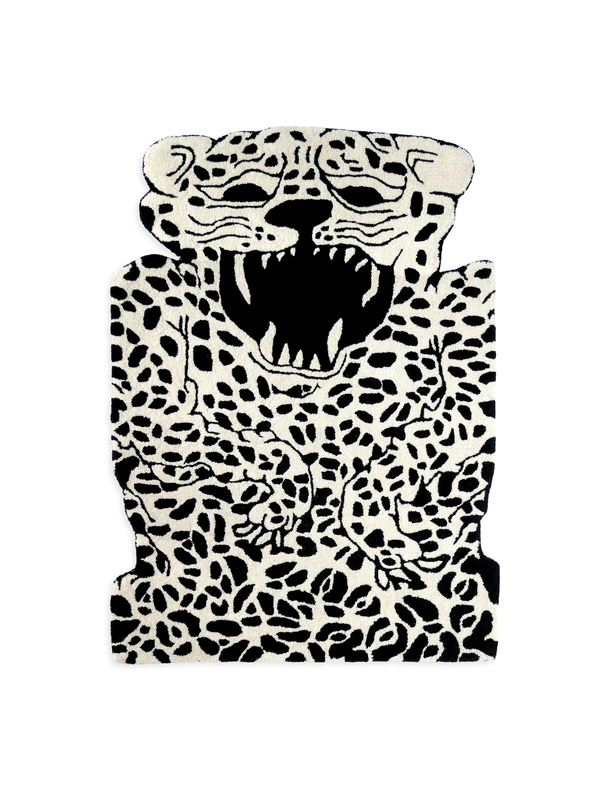 EO Play Leopard Rug - Black White