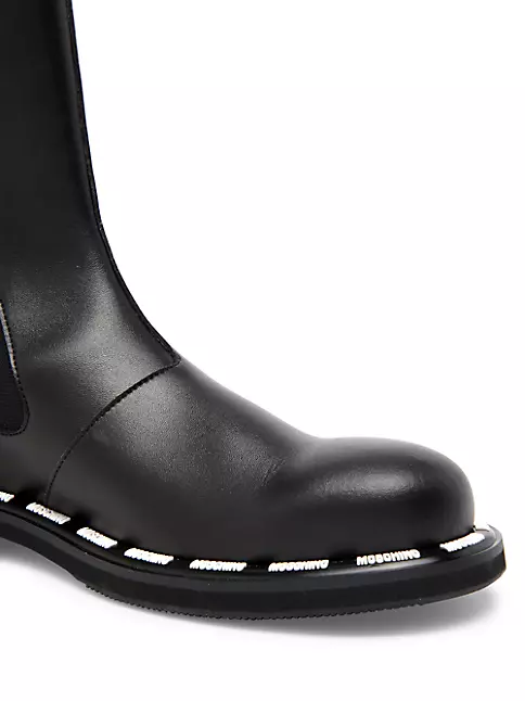 Moschino Men's Leather Chelsea Boots - Black - Size 8