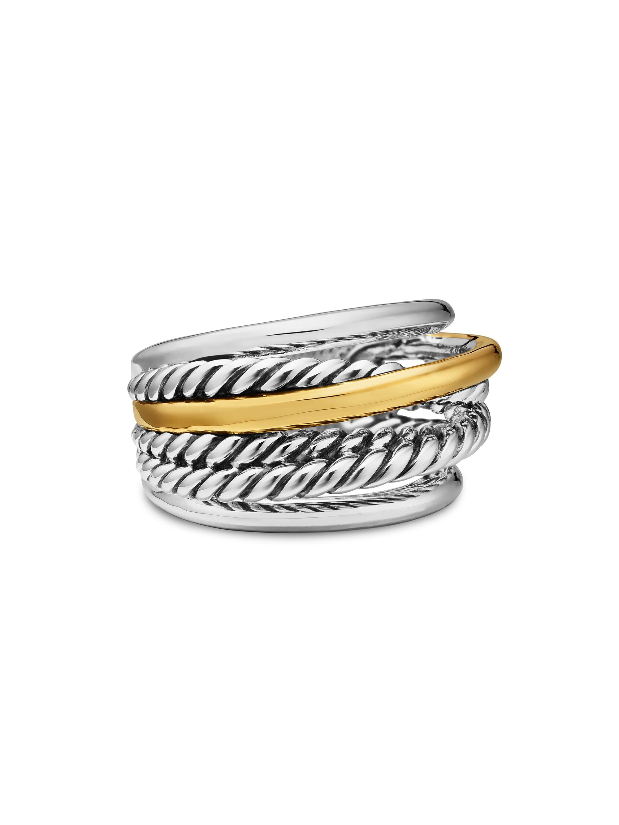 David Yurman Women's The Crossover Collection Narrow Ring with 14K Yellow Gold