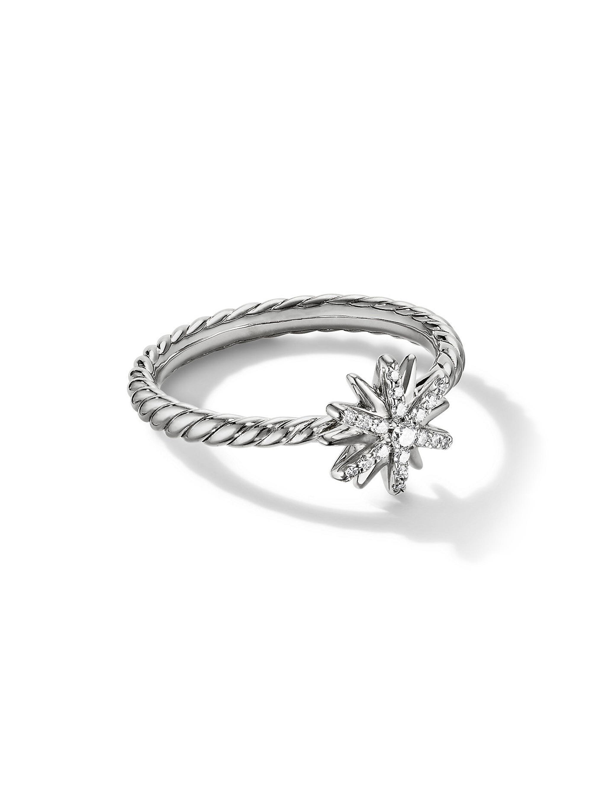 David Yurman Women's Petite Starburst Ring with Pavé Diamonds - Sterling Silver