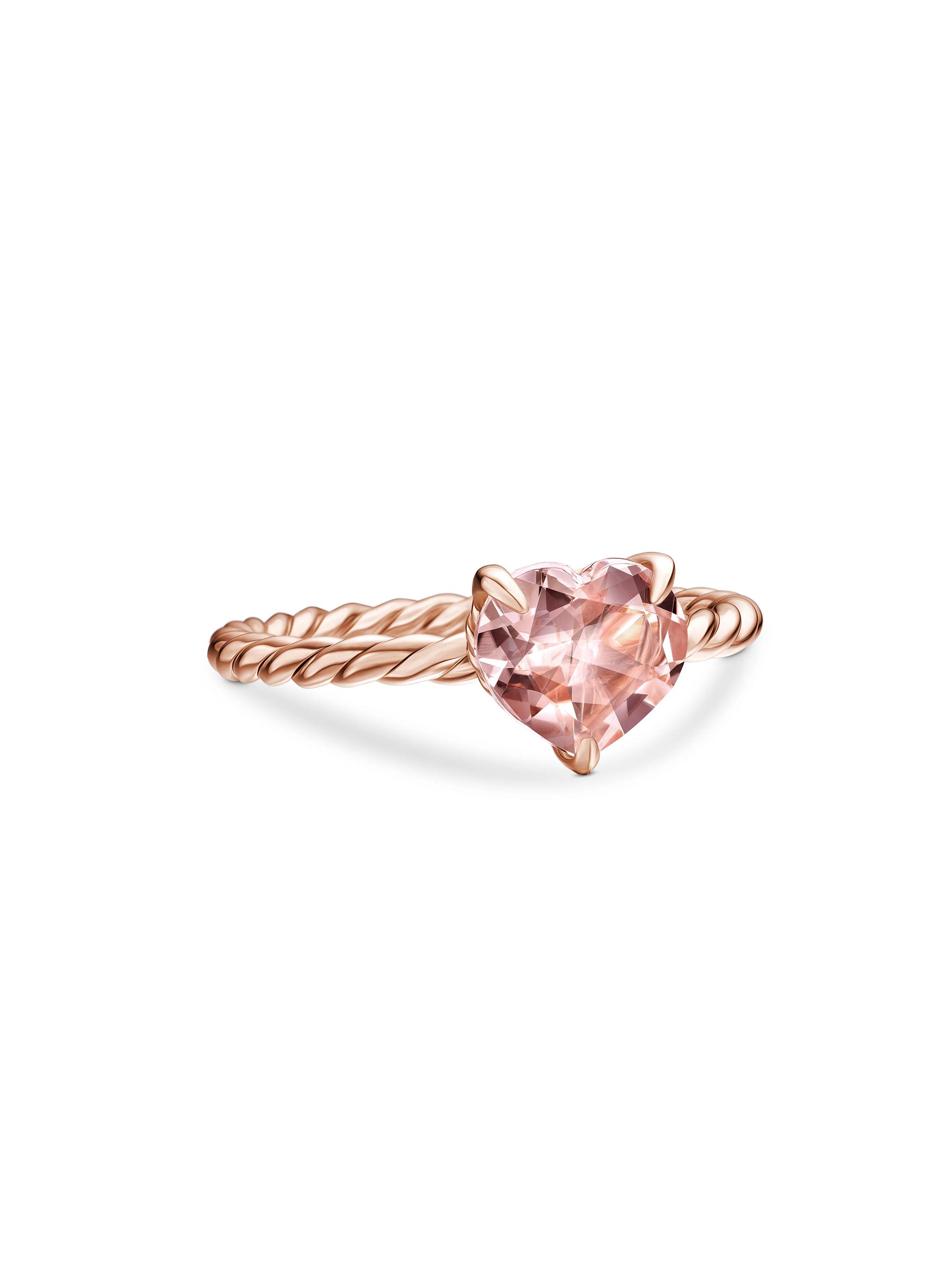 David Yurman Women's Chatelaine Heart Ring in 18K Rose Gold - Morganite
