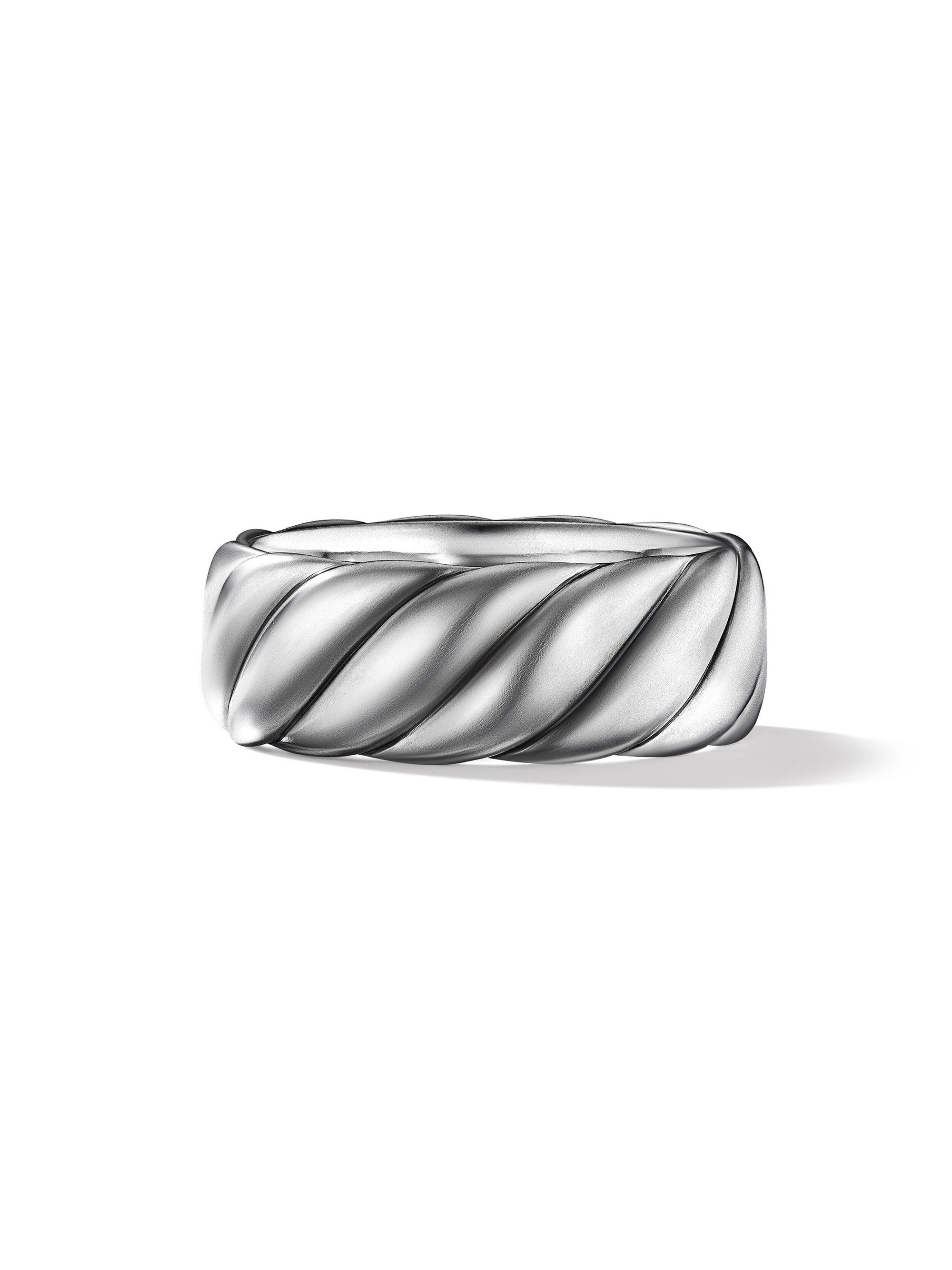 David Yurman Men's Sculpted Cable Contour Band Ring in Sterling Silver - Sterling Silver