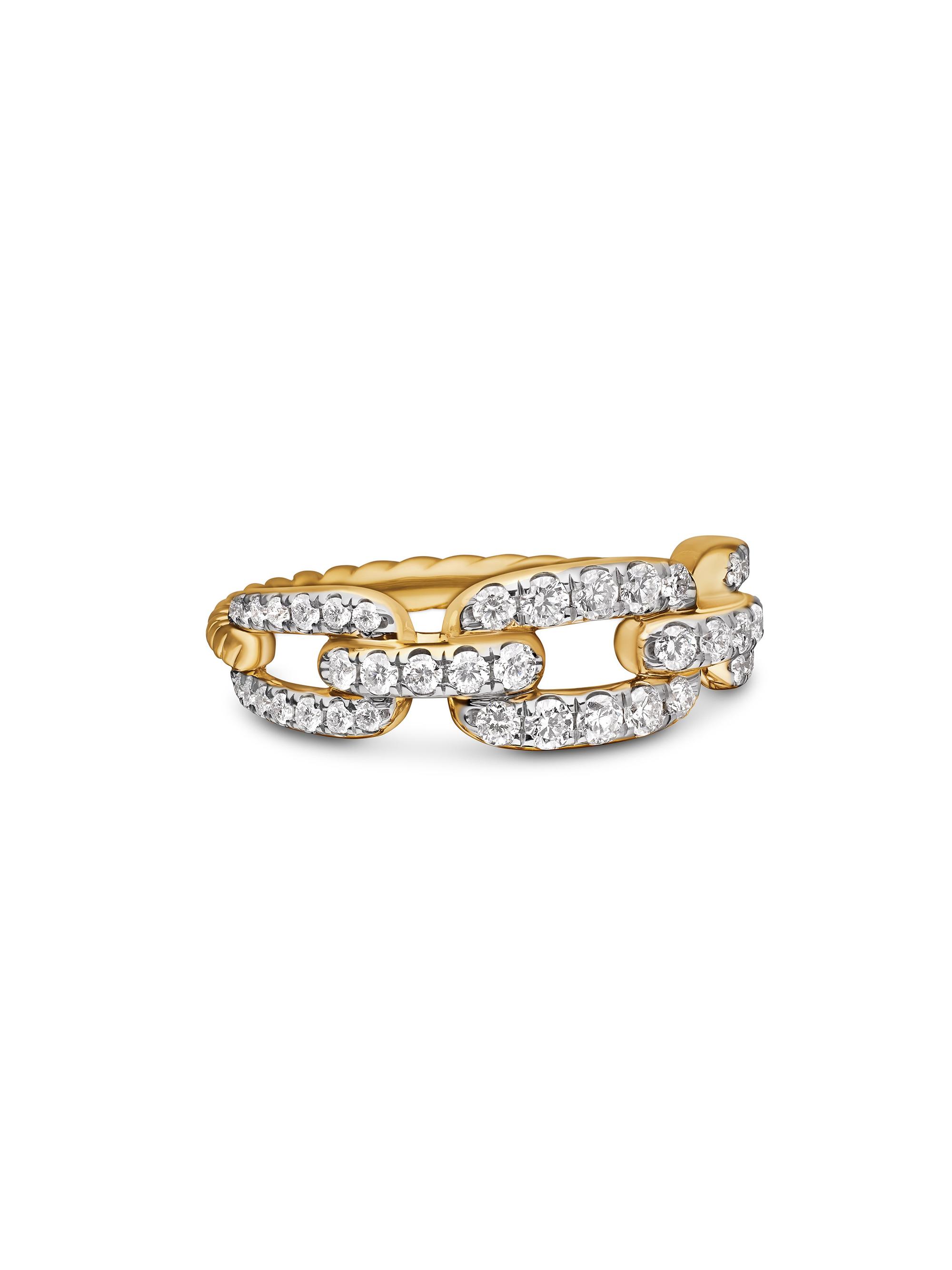David Yurman Women's Stax Chain Link Ring in 18K Yellow Gold - Yellow Gold