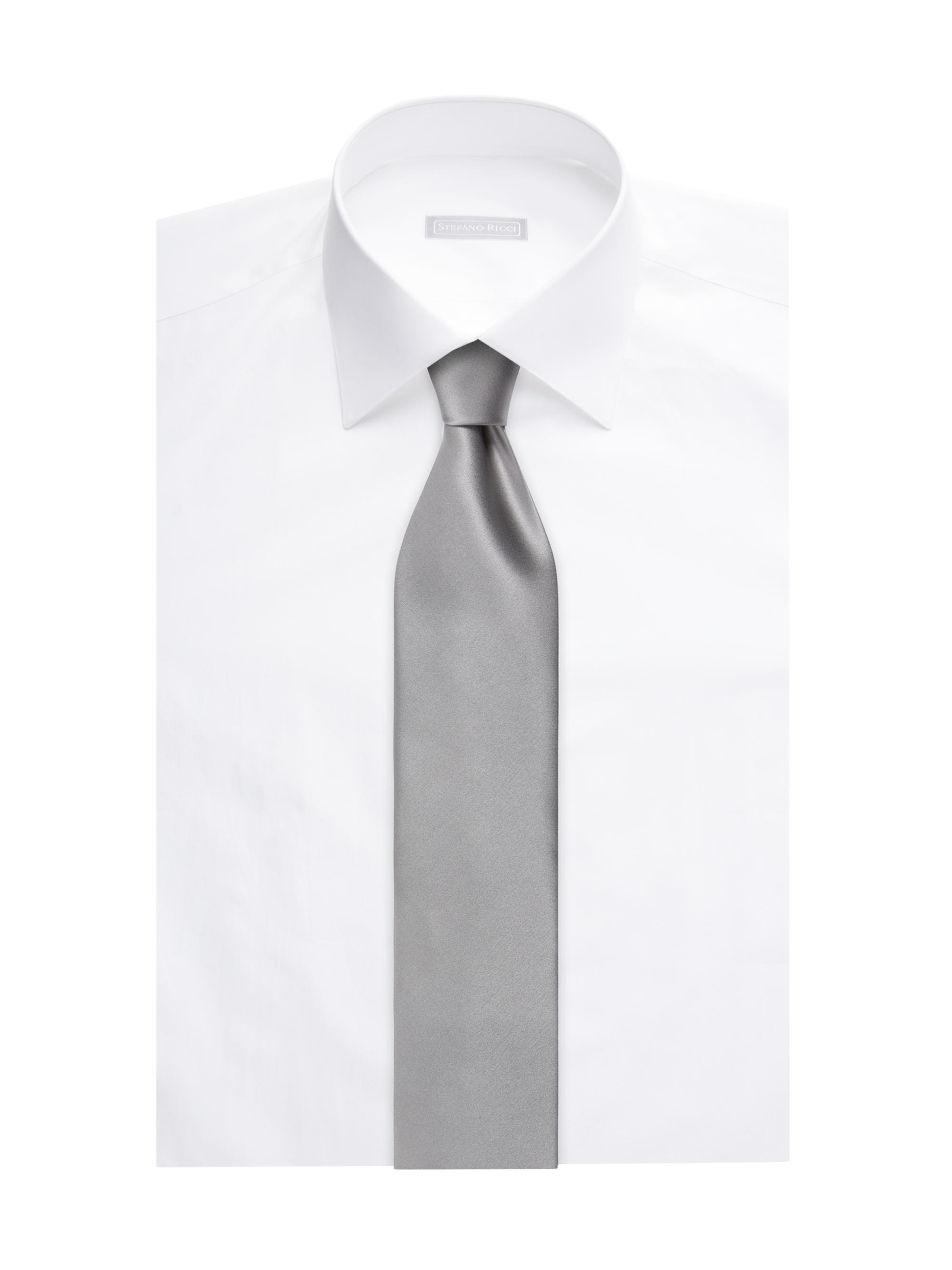 Stefano Ricci Men's Luxury Handmade Silk Tie - Light Grey | Thumbnail 2